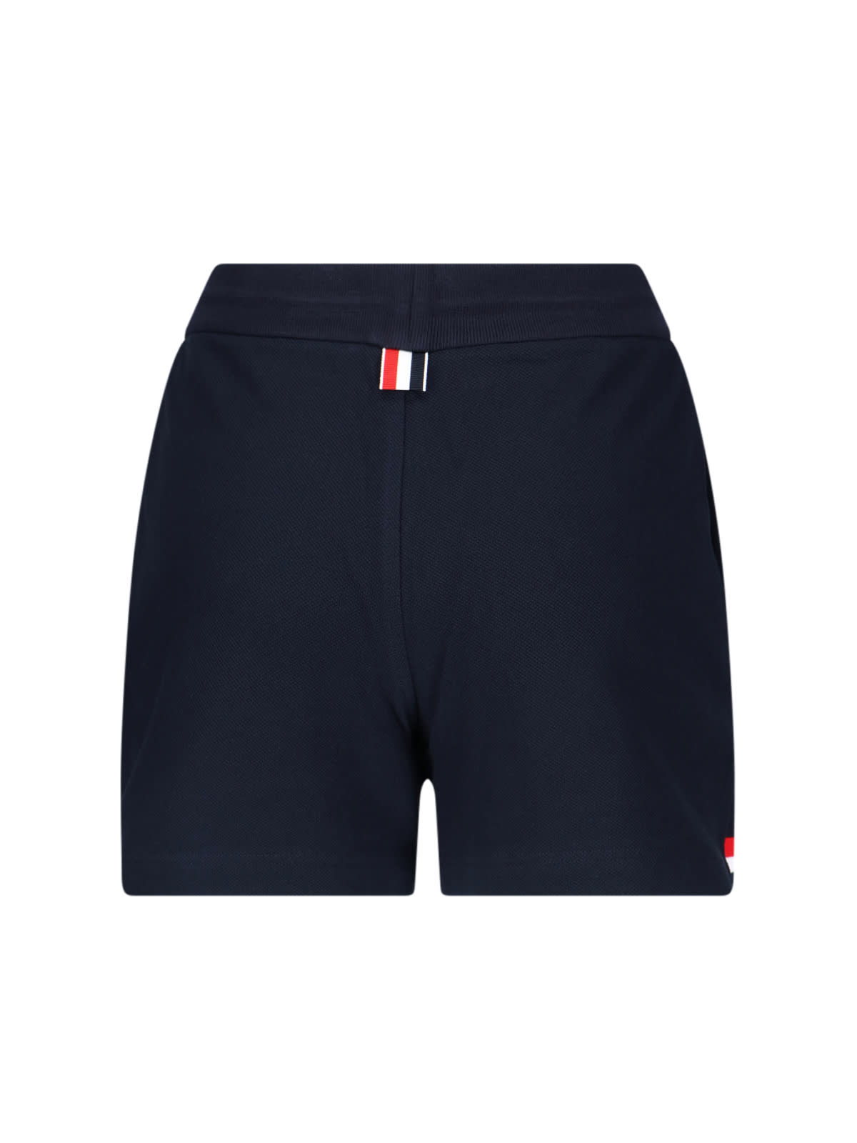 Shop Thom Browne Logo Sporty Shorts In Blue