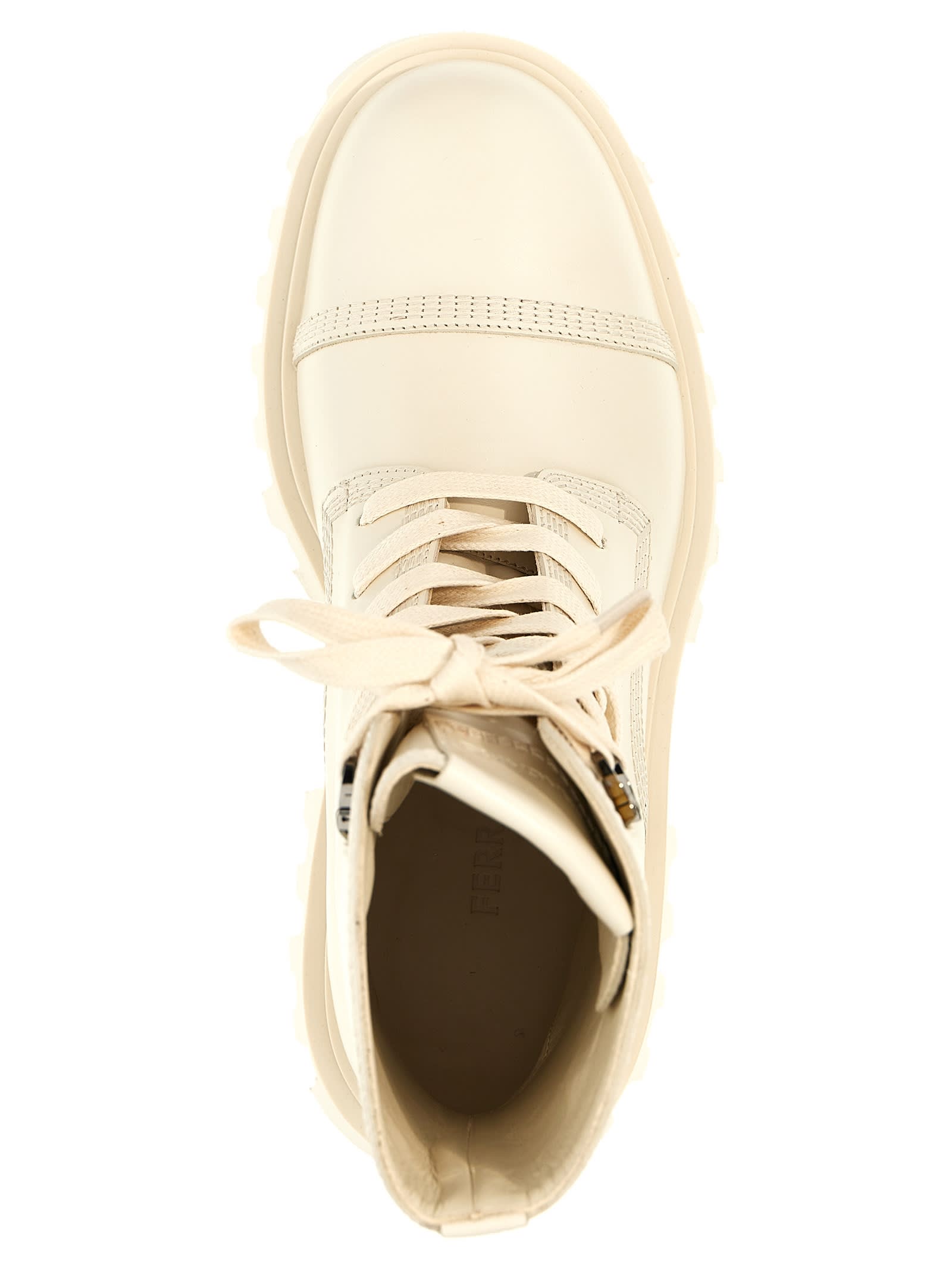 Shop Ferragamo Kira Ankle Boots In White