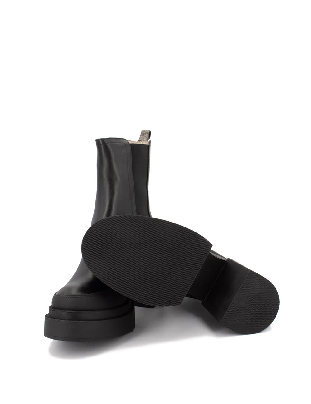 Fabiana Filippi Leather Ankle Boots In Nero