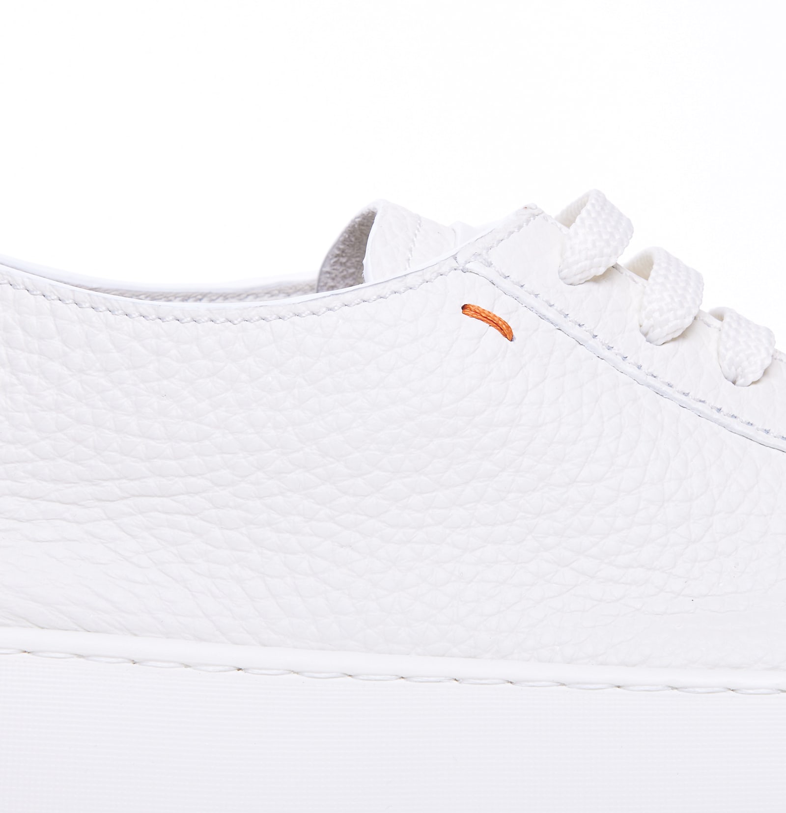 Shop Santoni Bottled Leather Sneakers In White