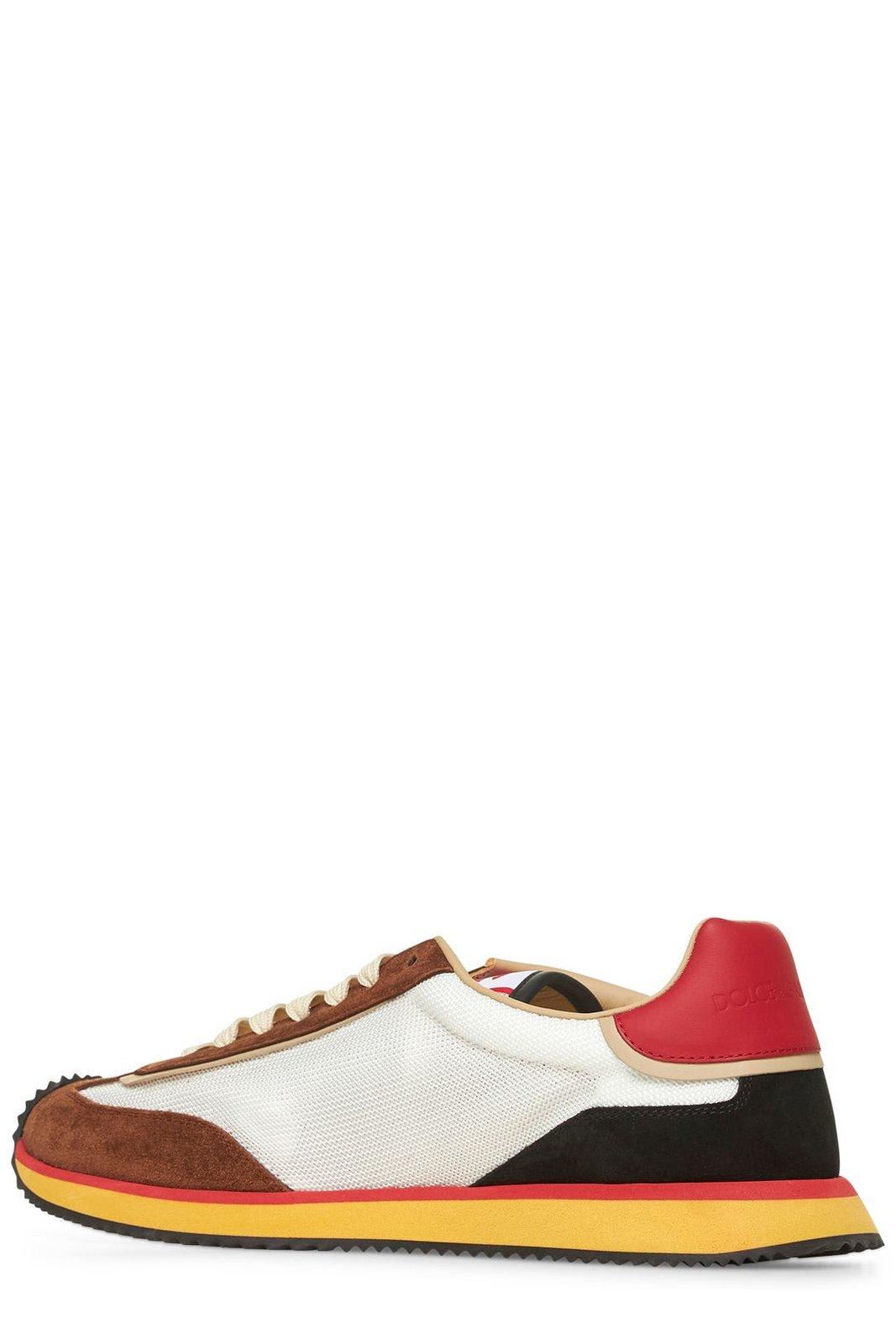 Dolce & Gabbana Low Top Sneakers Multicolor Panels In White