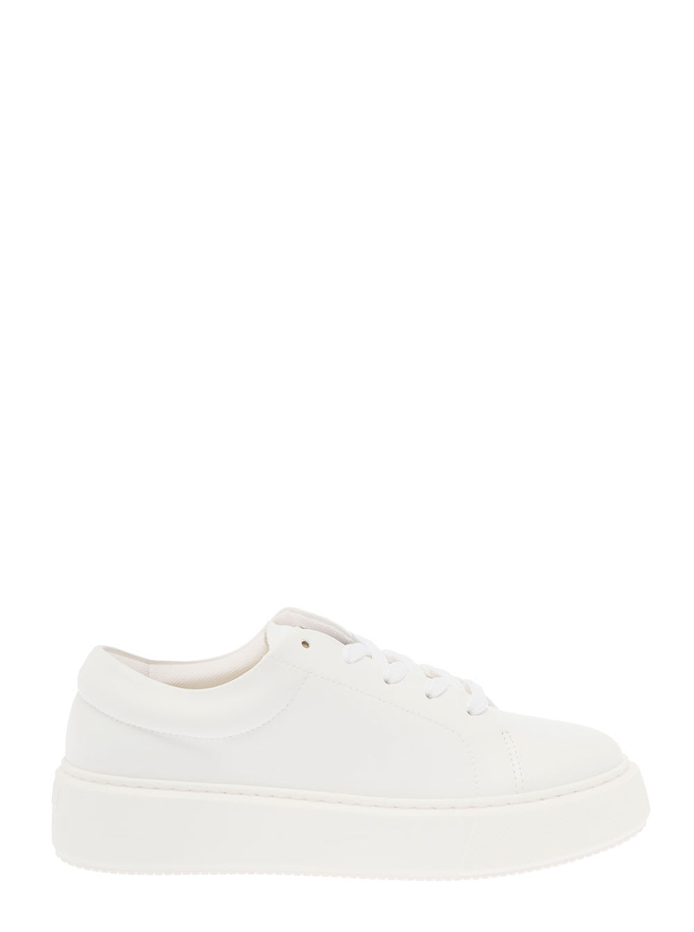 Ganni Womans White Faux Leather Sporty Mix Sneakers
