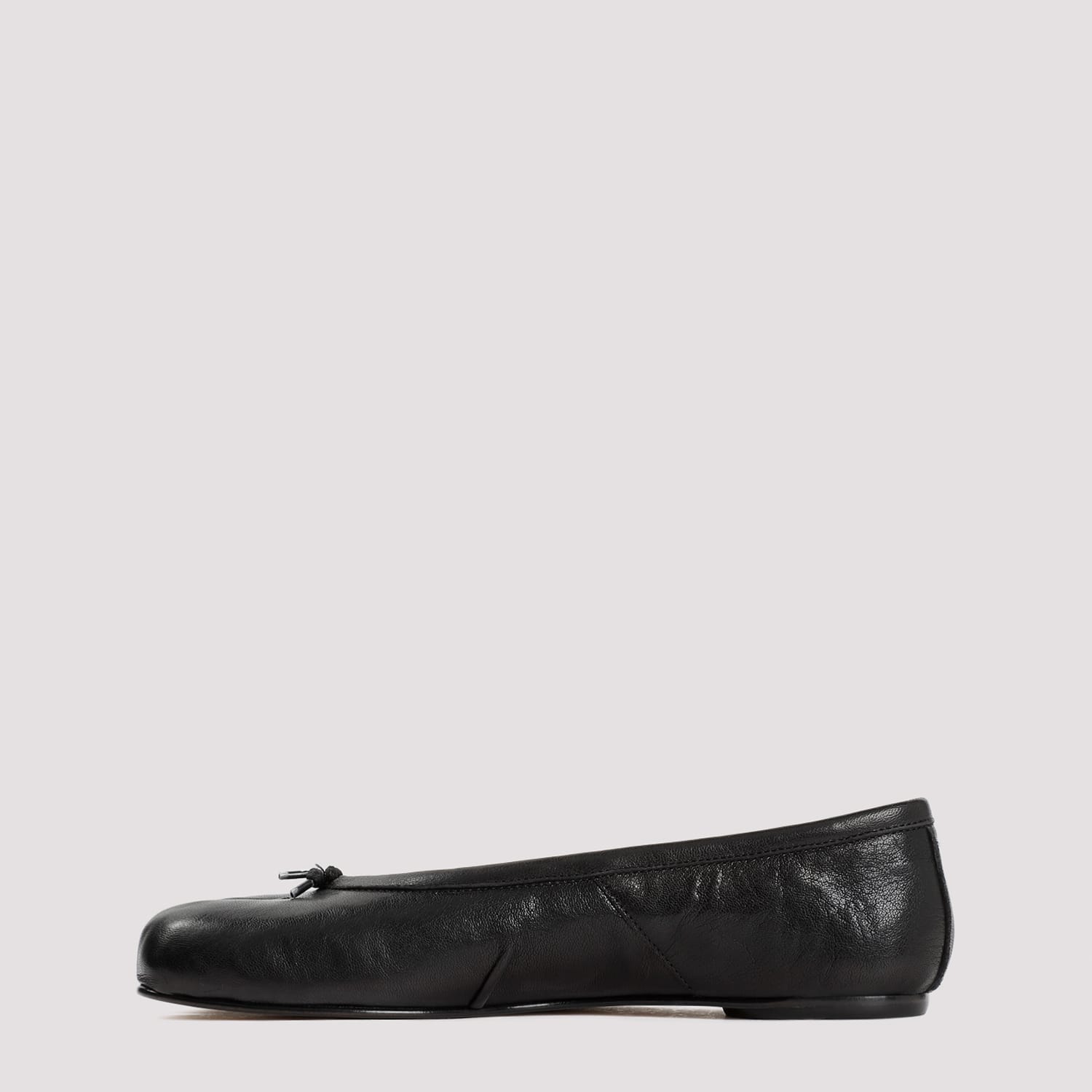 Maison Margiela Tabi Leather Split-toe Ballerina Flats In Black