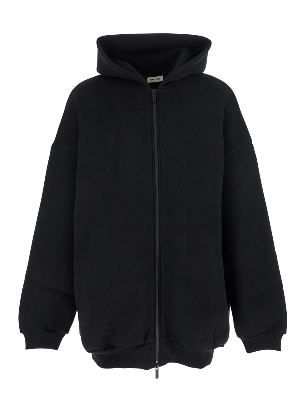 Fear Of God Black Sweatshirt With Hood And Dropped Shoulders In Cotton Blend Man In Black