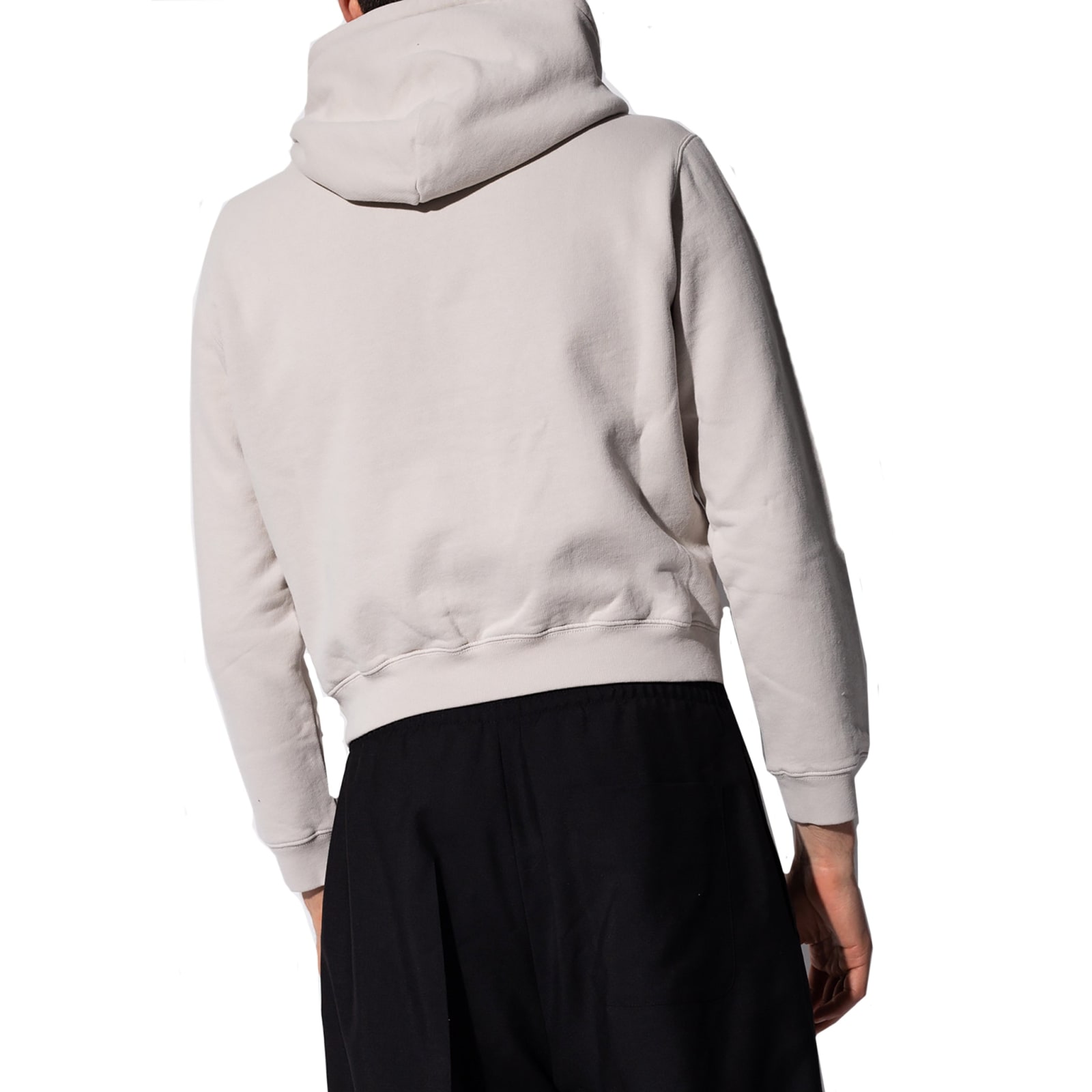 Shop Balenciaga Logo Hooded Sweatshirt In Gray