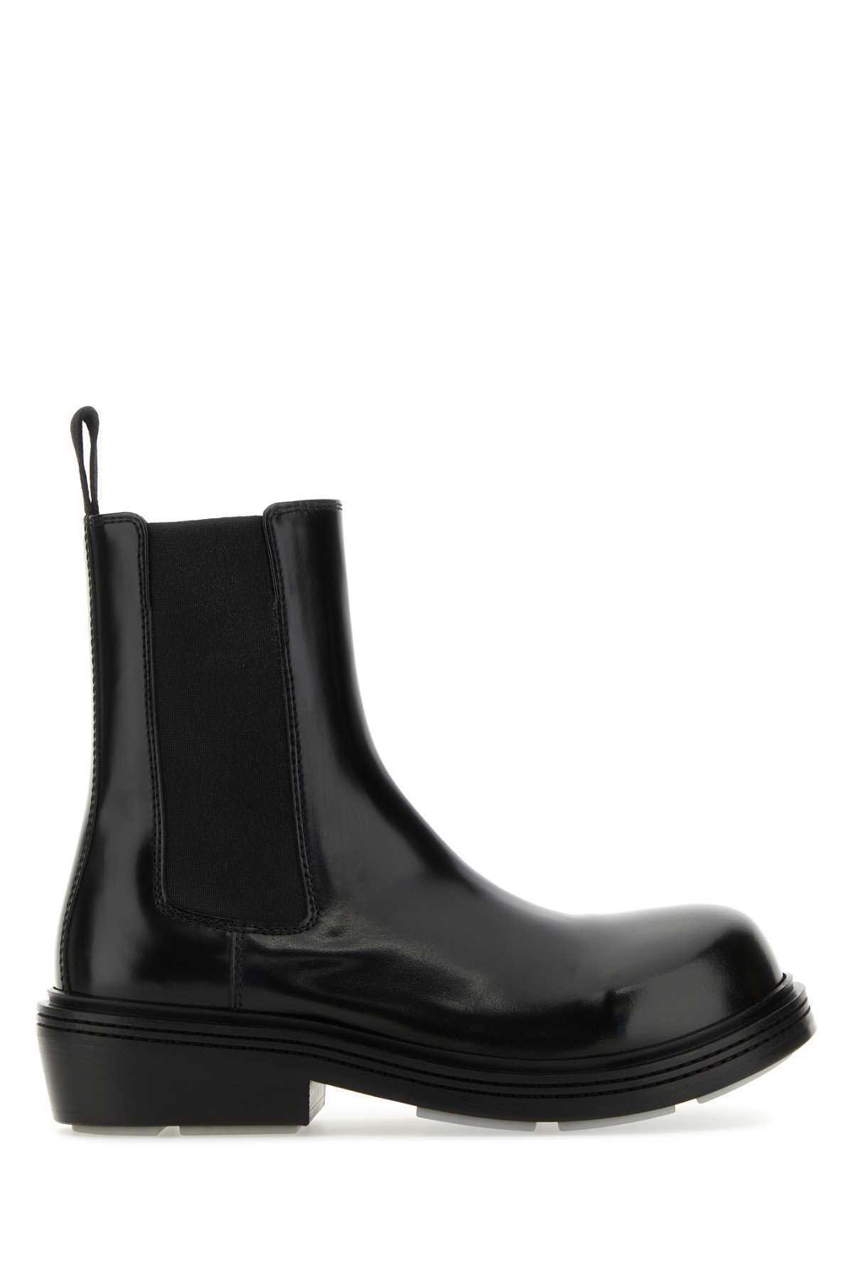Black Leather Fireman Chelsie Ankle Boots