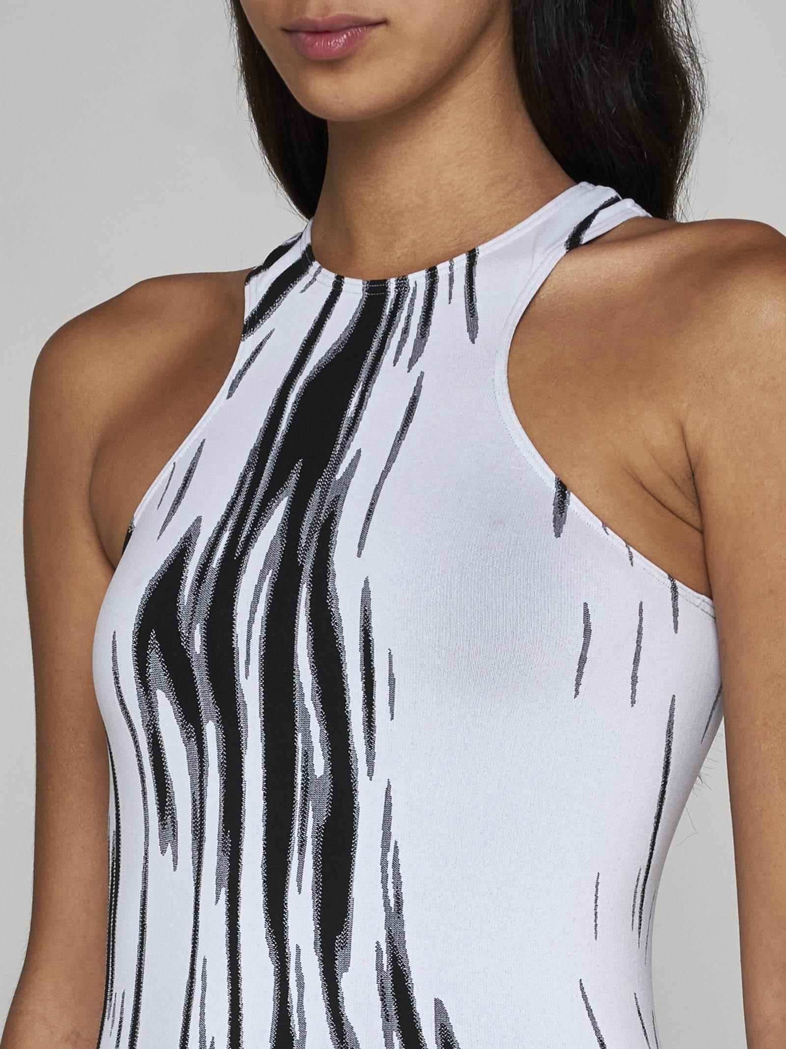 Shop Wolford Paint Brush Print Bodysuit In White
