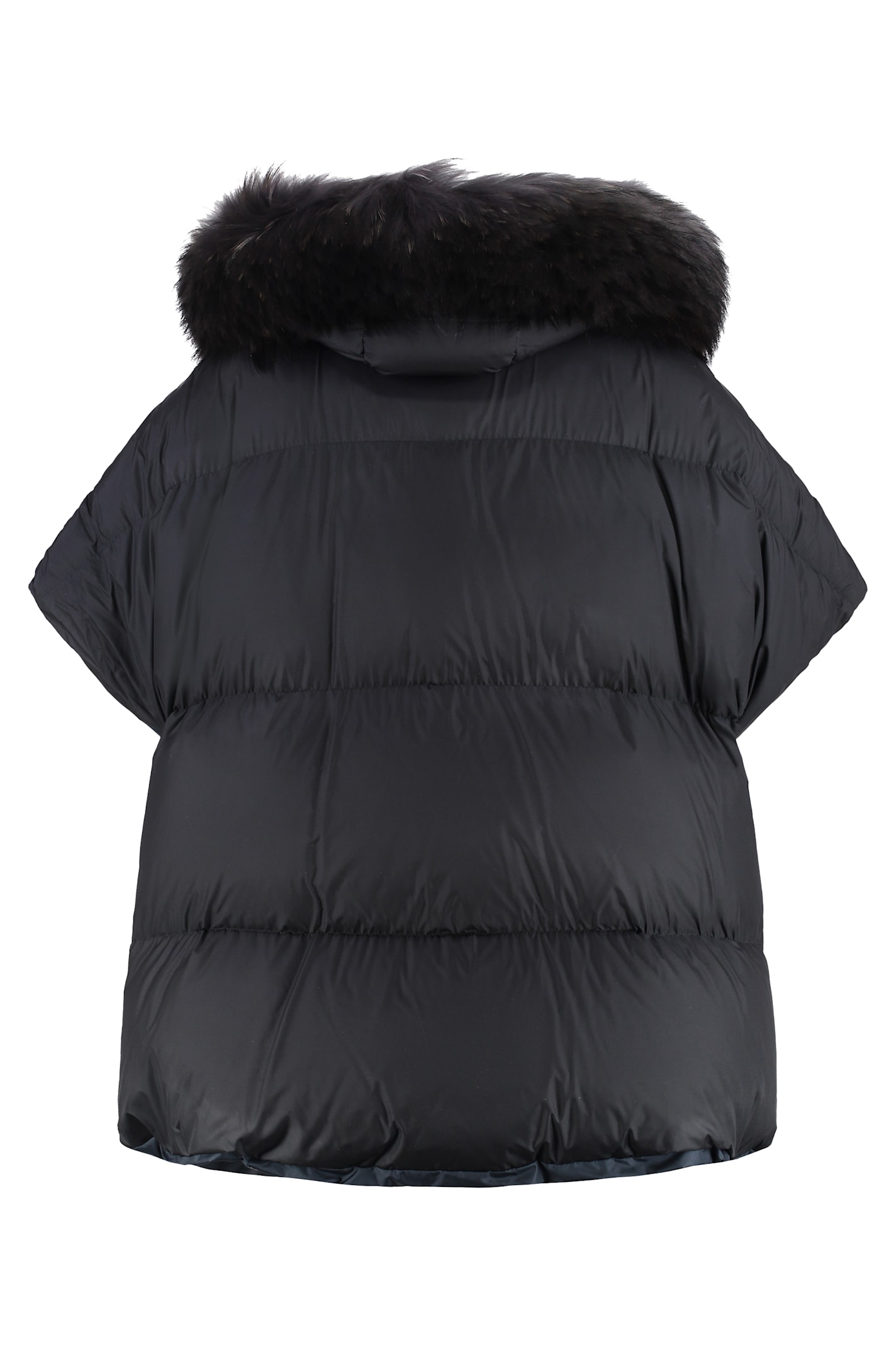 Moorer Elgine Fur Trimmed Hood Down Jacket In Black