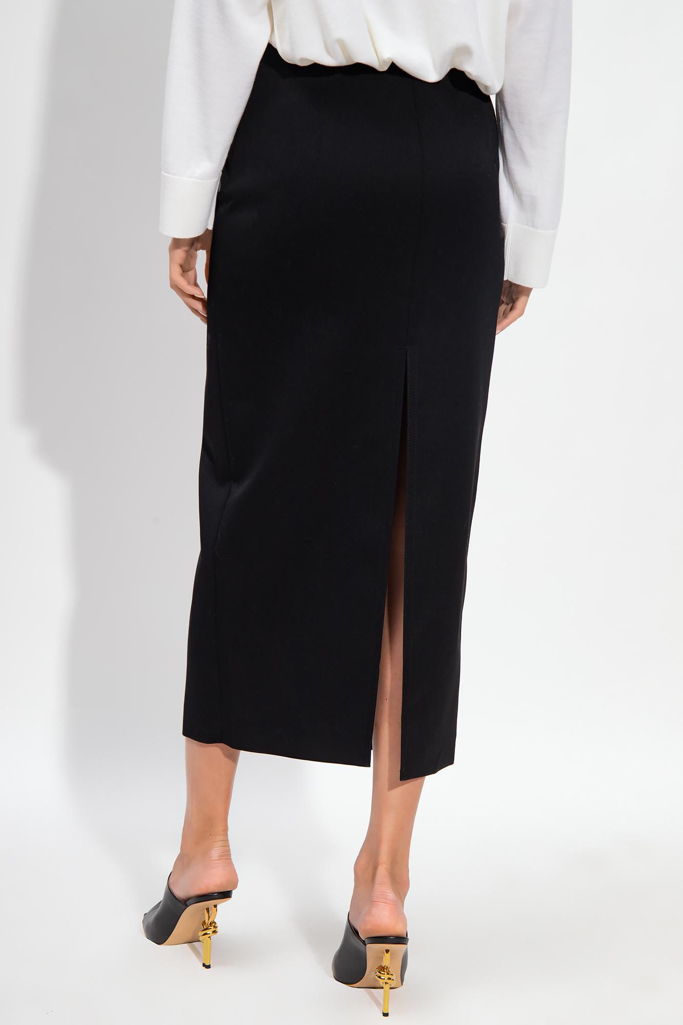 Shop Bottega Veneta Skirt With Slits In Black