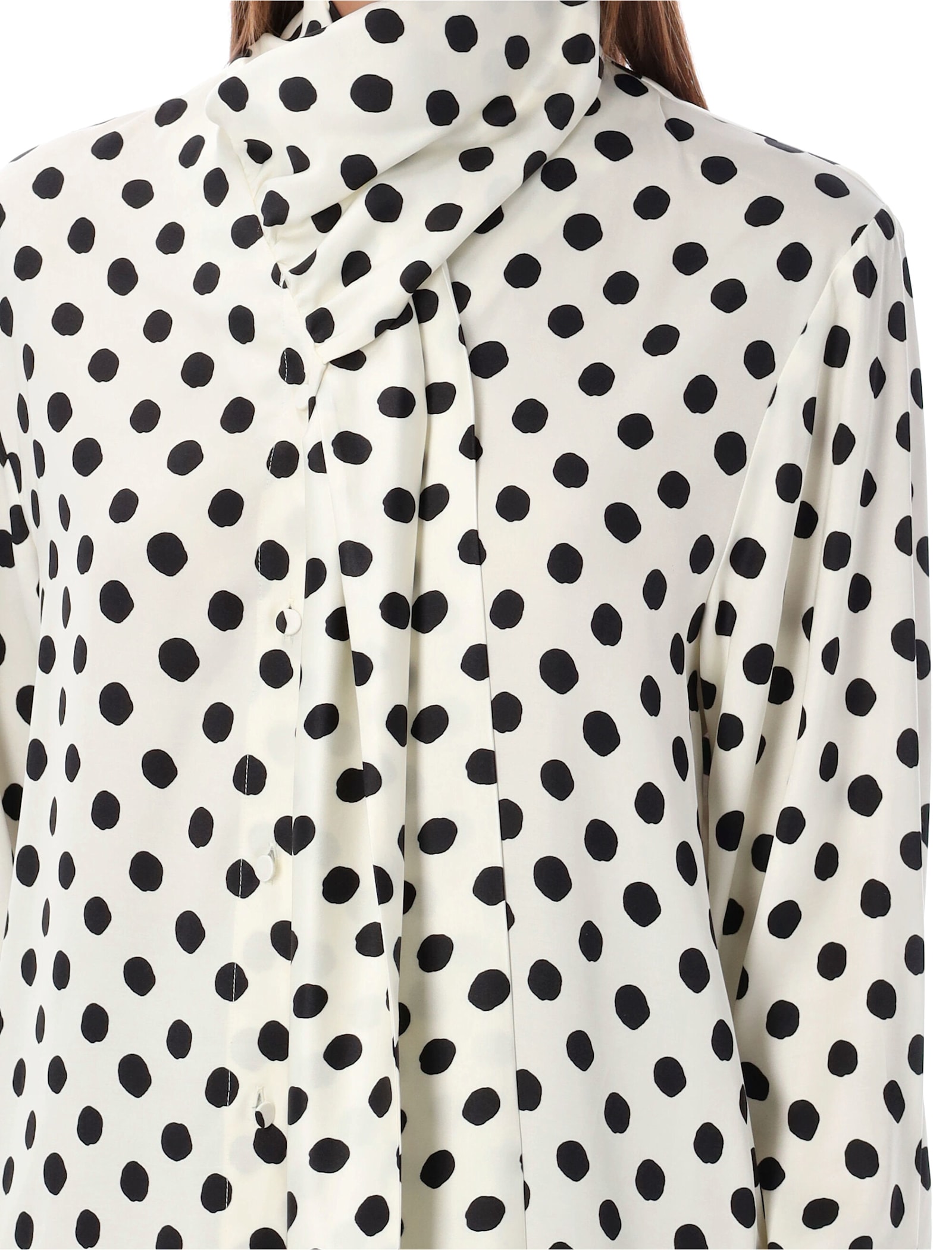 Shop Msgm Polka Dots Blouse In Off White