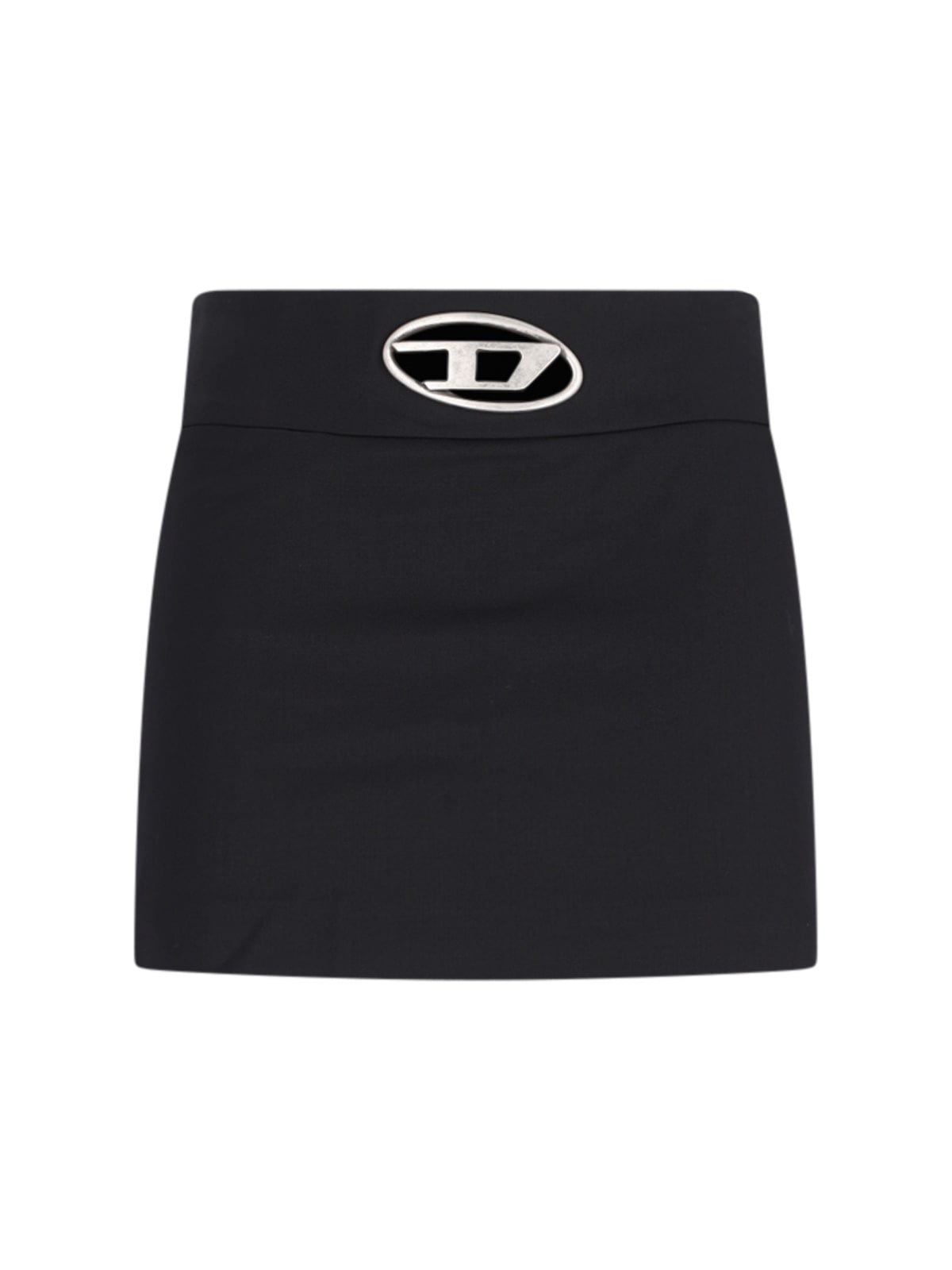 Shop Diesel O-dixy Logo Mini Skirt In Black