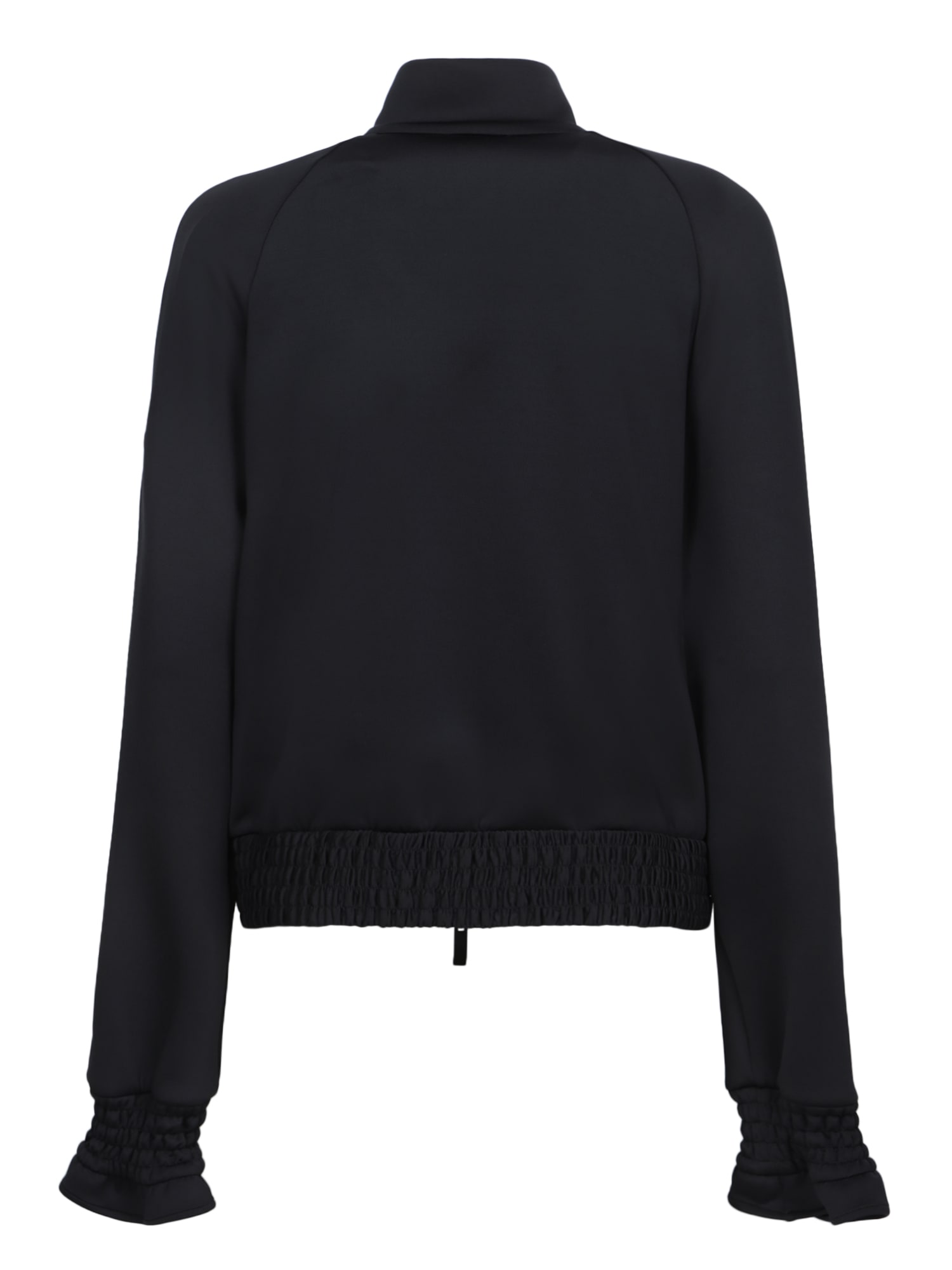 Shop Moncler Black Stretch Polyester Sweatshirt In Nero