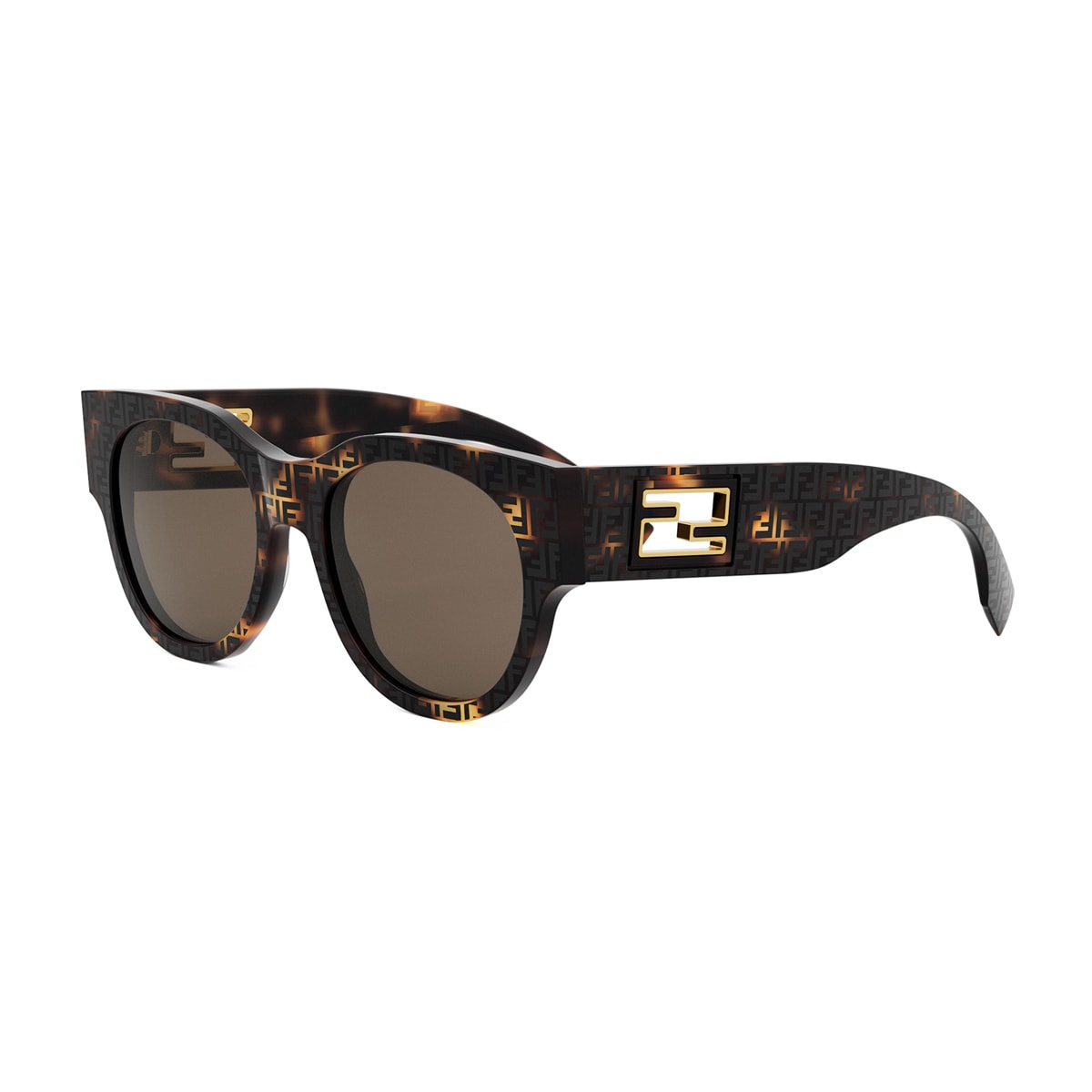 Shop Fendi Fe40147i 55e Havana/serigrafato Sunglasses In Marrone