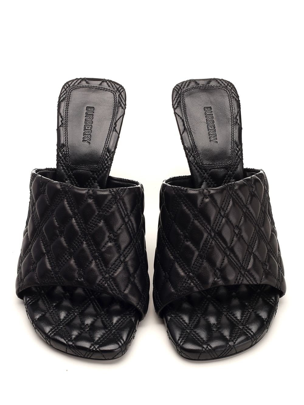 Shop Burberry Quilt Mule In Black