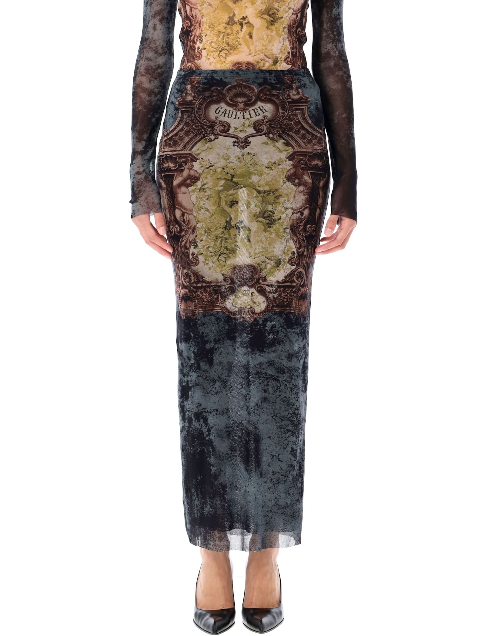 Jean Paul Gaultier The Long Médaillon Skirt In Multi