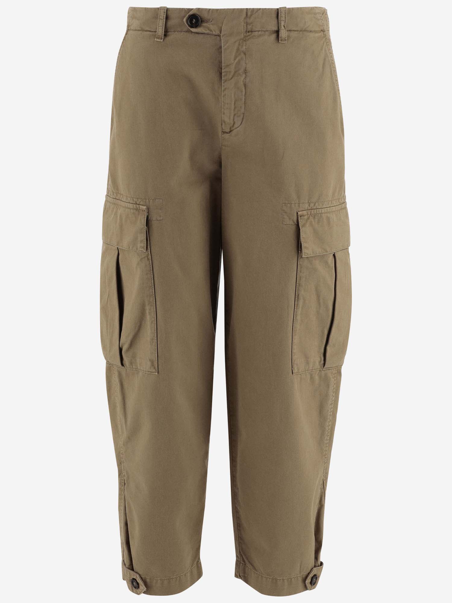 Shop Pinko Cotton Cargo Pants In Beige