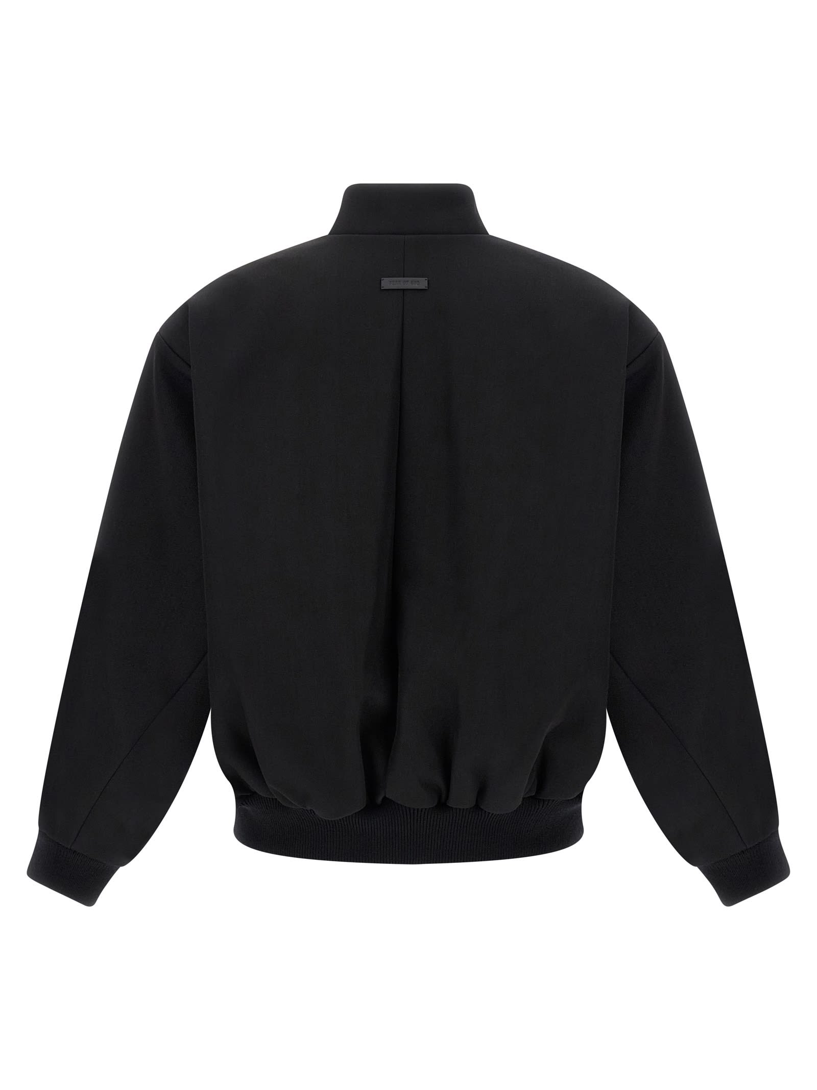 Fear Of God Black Nylon Bomber With High Collar In Black