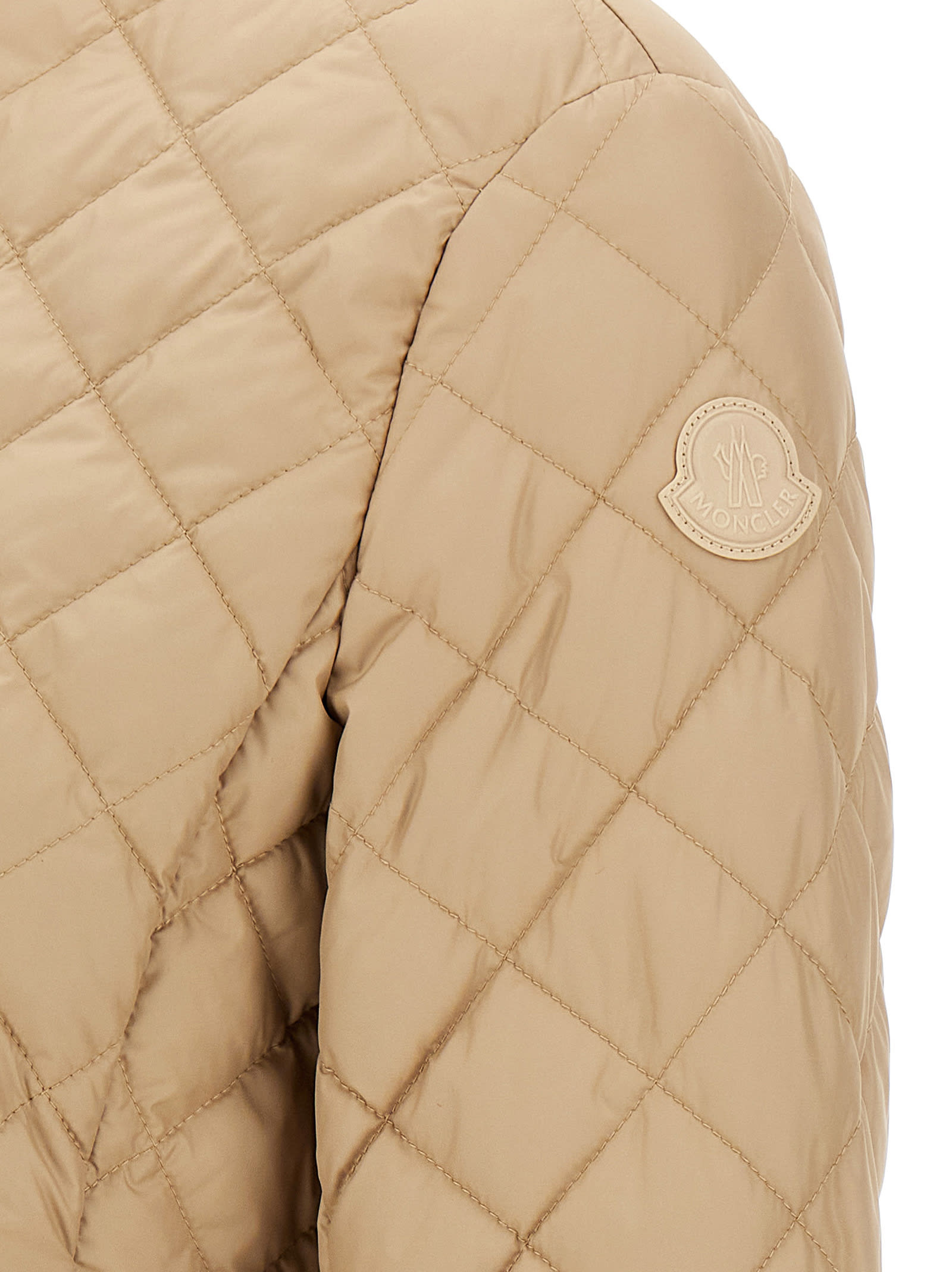 Moncler Beige Epin Puffer Jacket In Beige