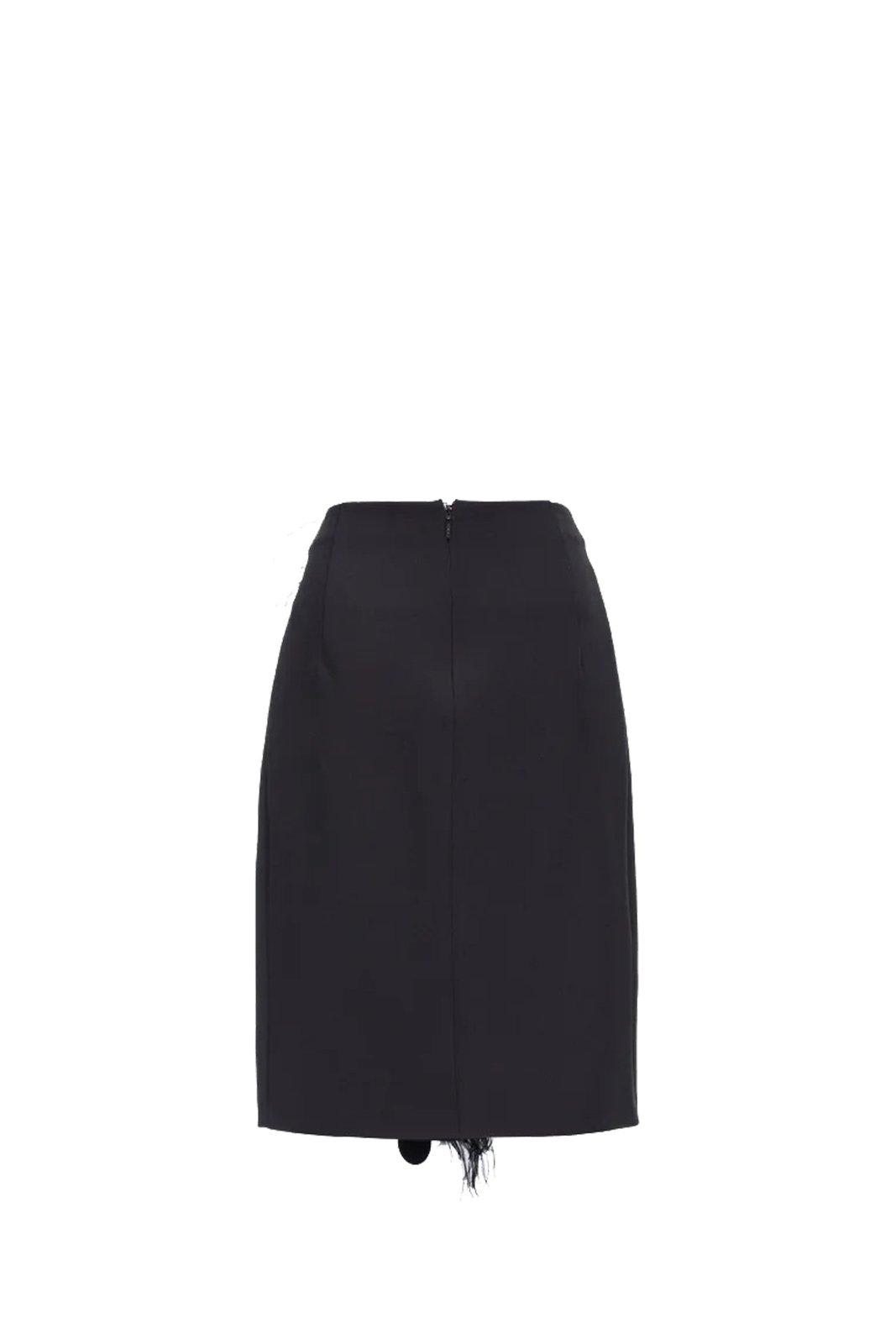 Shop Pinko Sequin-embellished Zipped Pencil Skirt In Nero Limousine