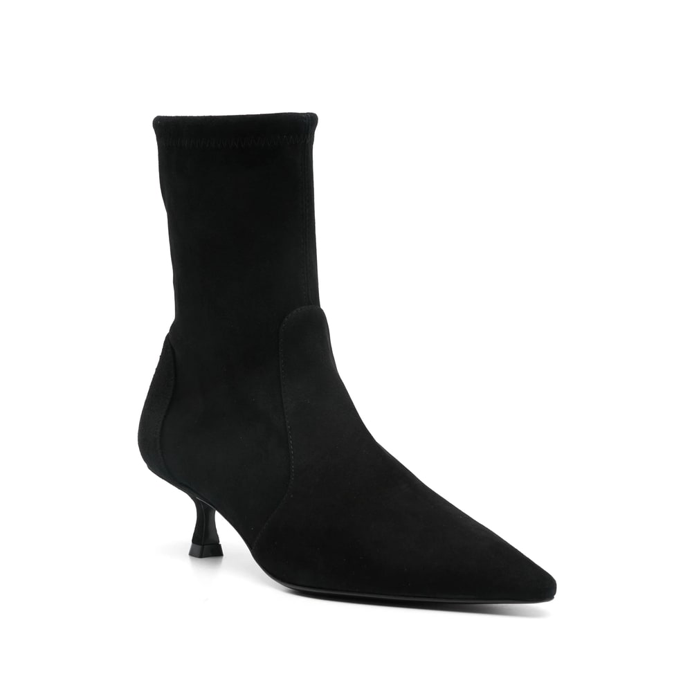 Stuart Weitzman Naomi 50 Suede Ankle Boots In Black