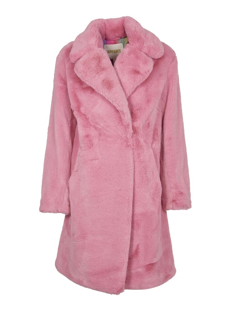 Apparis Pink Faux Fur Coat