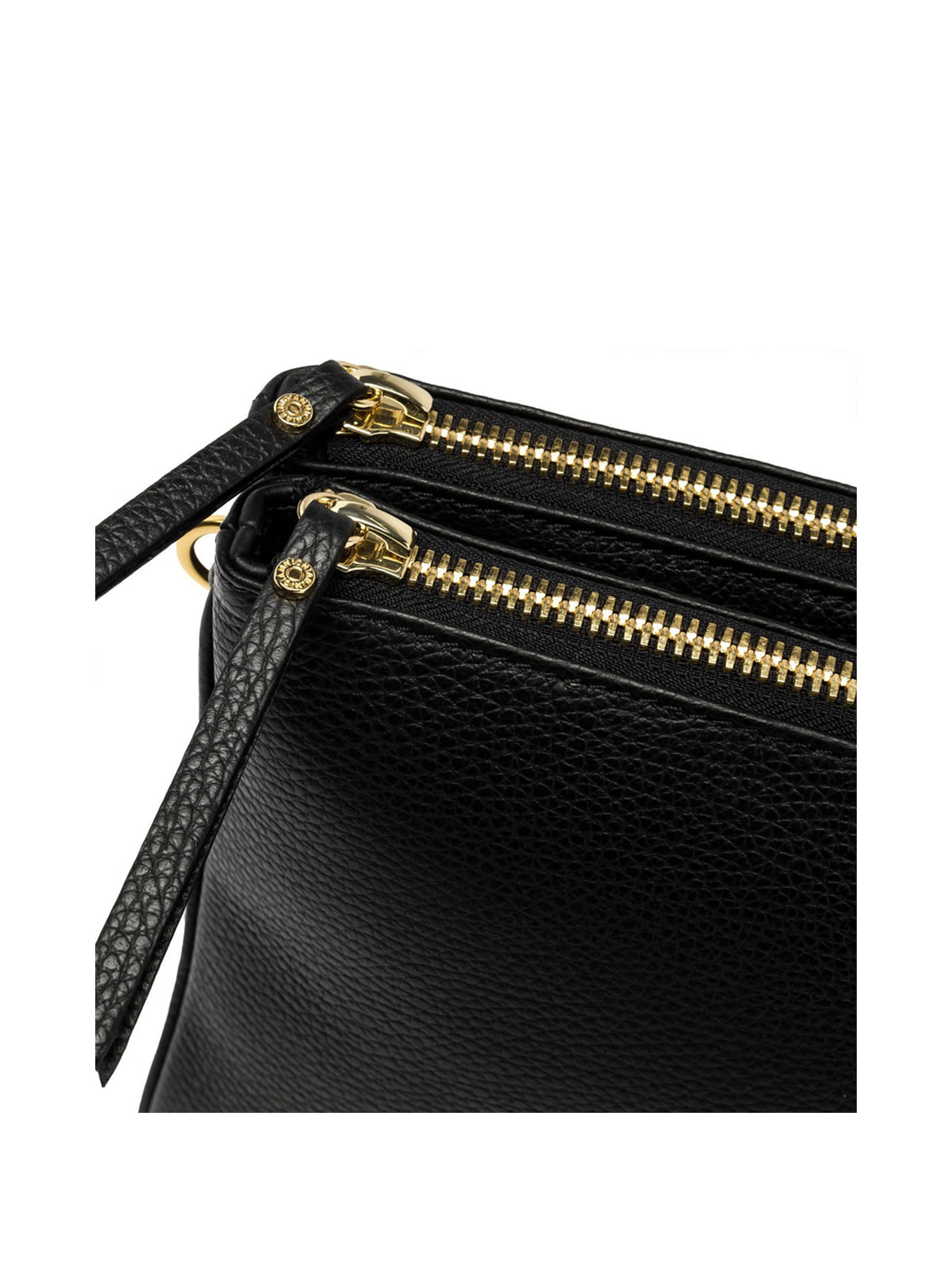 Shop Gianni Chiarini Black Frida Shoulder Bag In Matte Leather In Nero