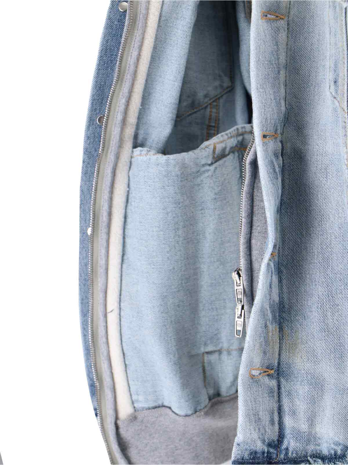 Balenciaga Cut-up Sweatshirt Jacket In Blue