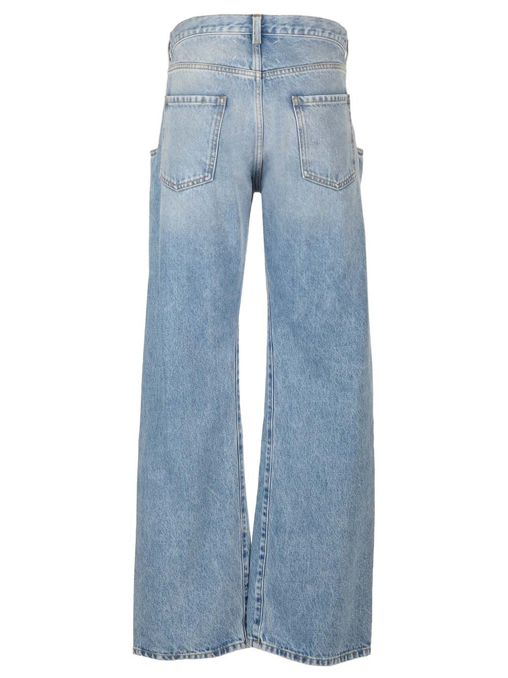 Shop Maison Margiela Straight Leg Jeans In Blue