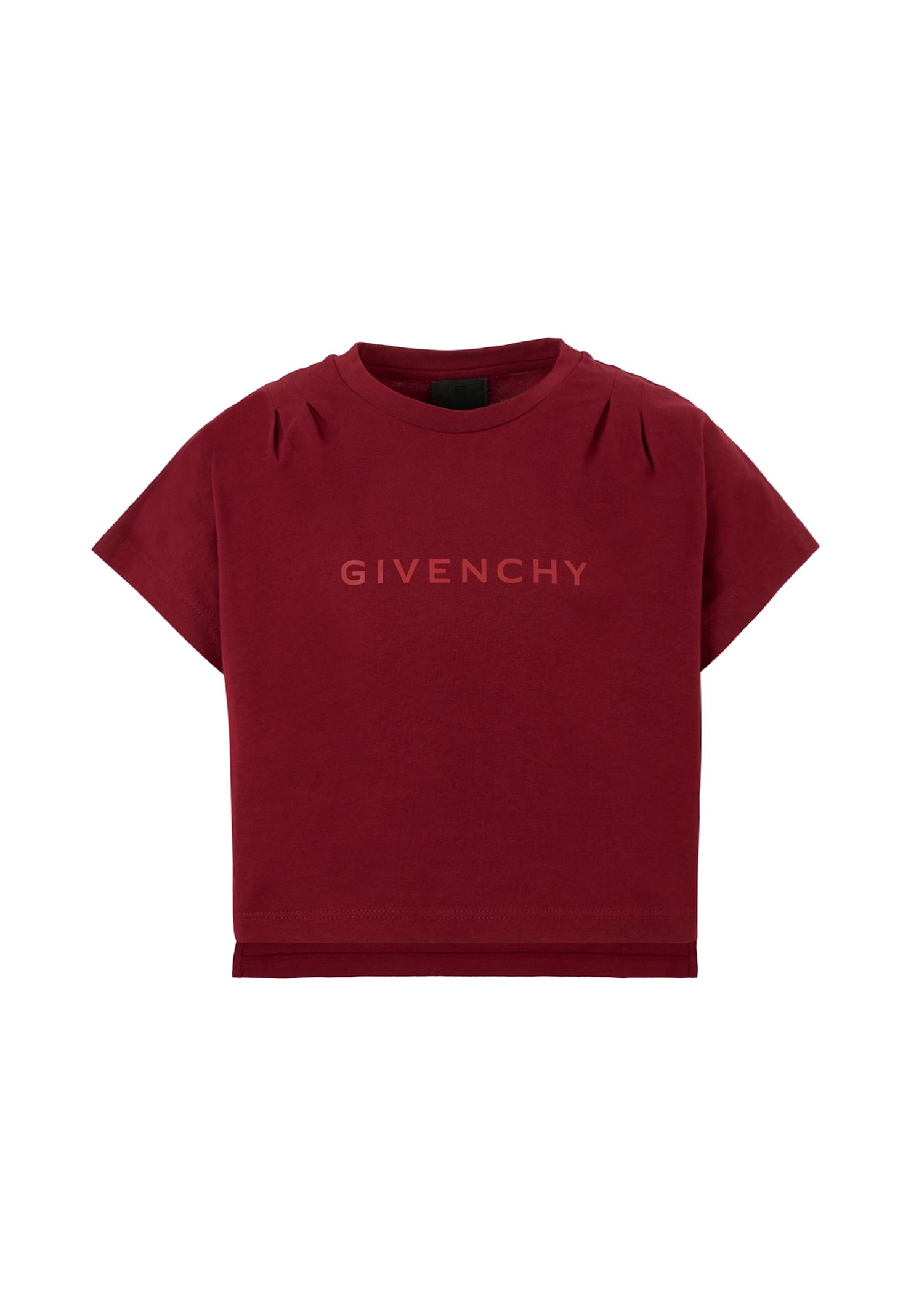 Givenchy Burgundy T-shirt For Girl With Logo In Burgundy