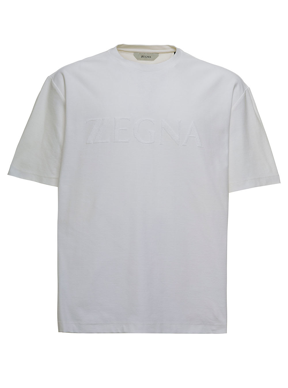 Z Zegna White Cotton Crew Neck T-shirt