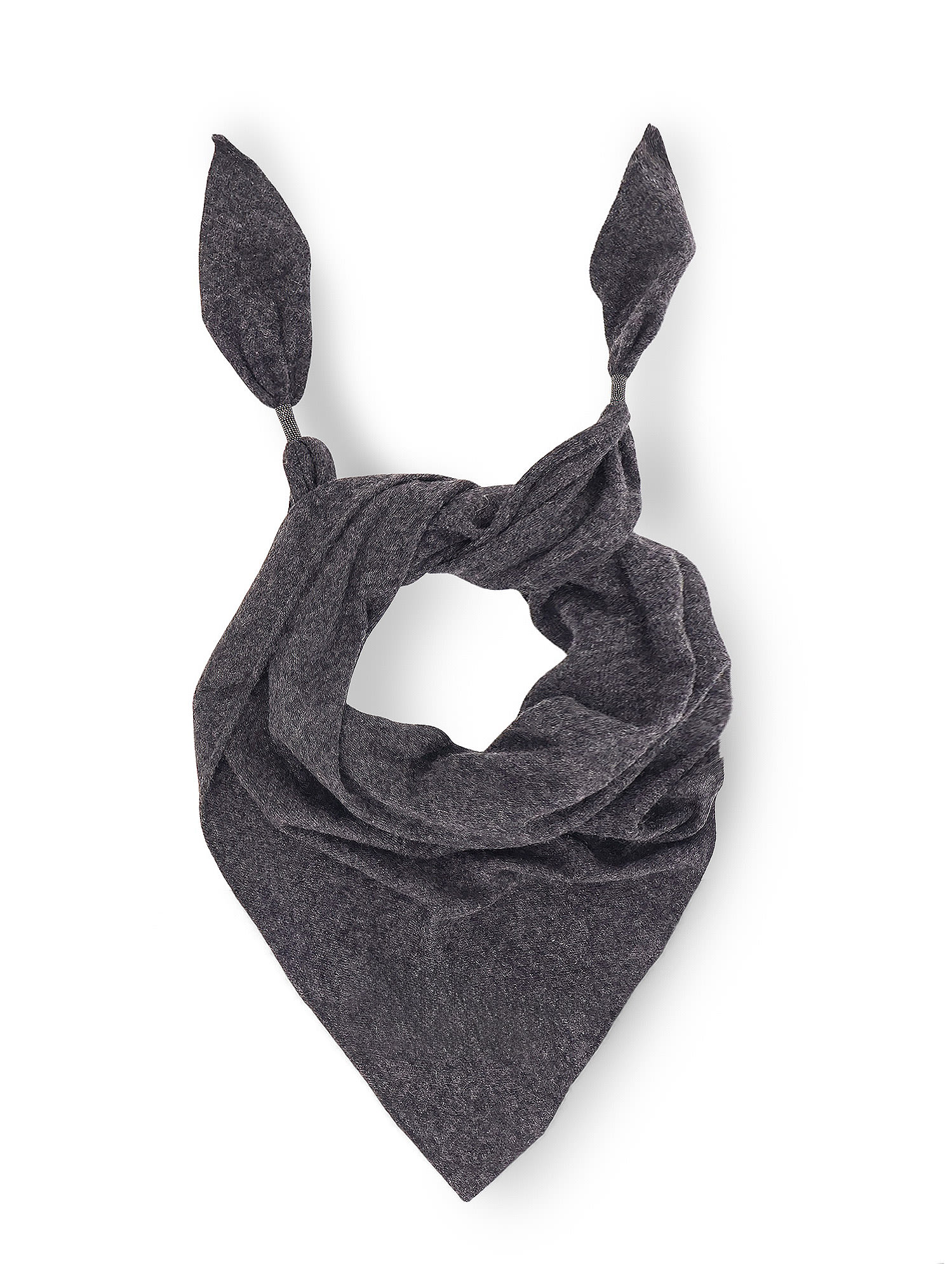 Brunello Cucinelli Women Cashmere Scarf With Monili Detail In Gray