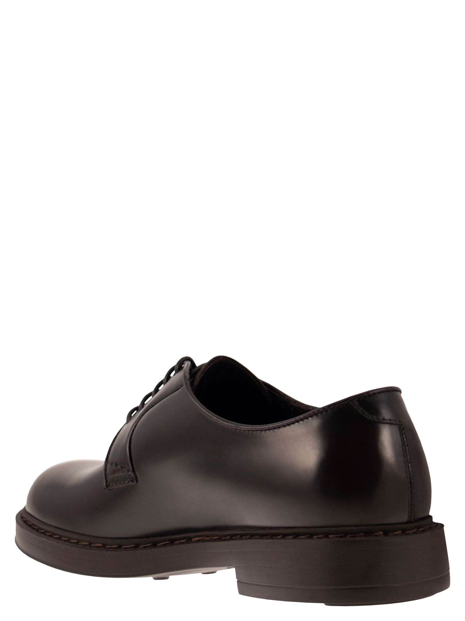 Doucal's Leather Derby Lace-up Shoes In Brown