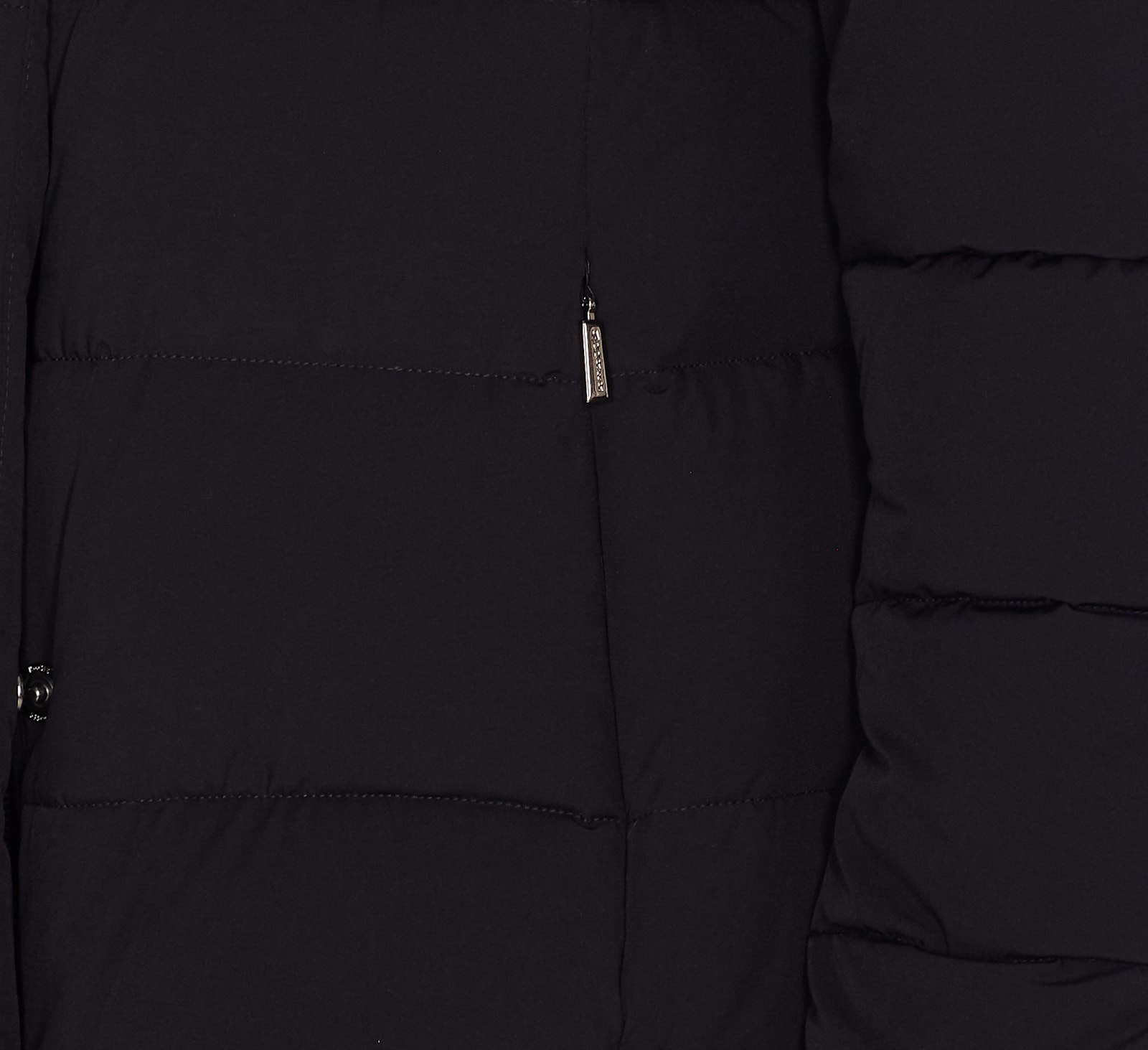 Moorer Hooded Jacket With Fur Trim And Quilted Pattern In Black