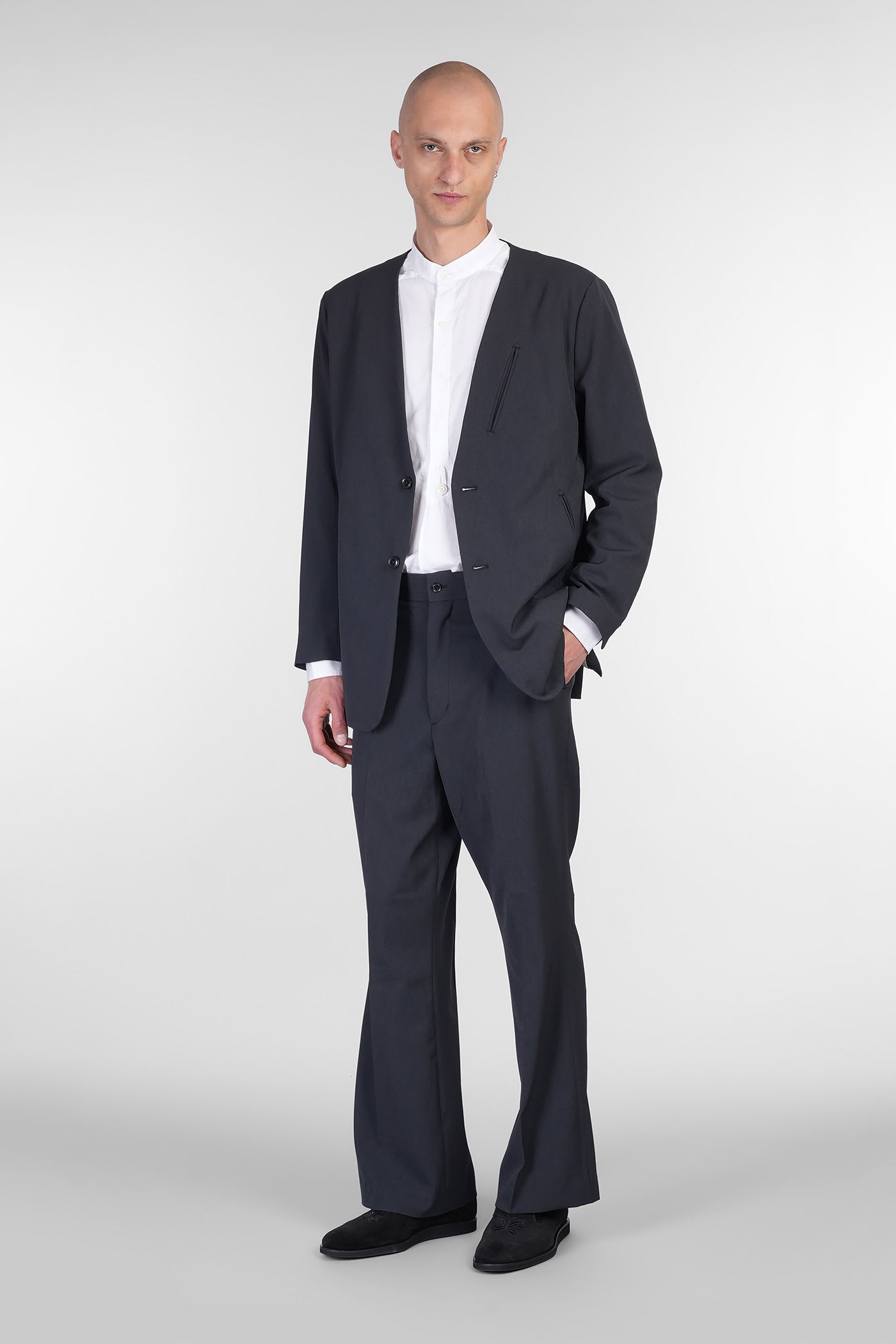 Needles Pants In Black Polyester In Blue
