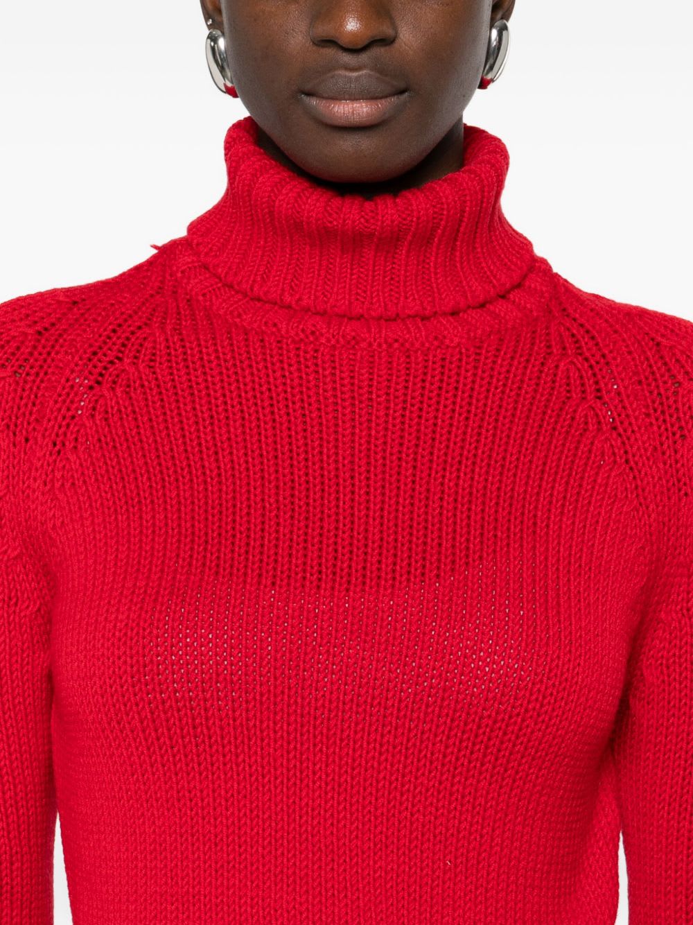 Base Wool Turtle-neck Jumper In Red