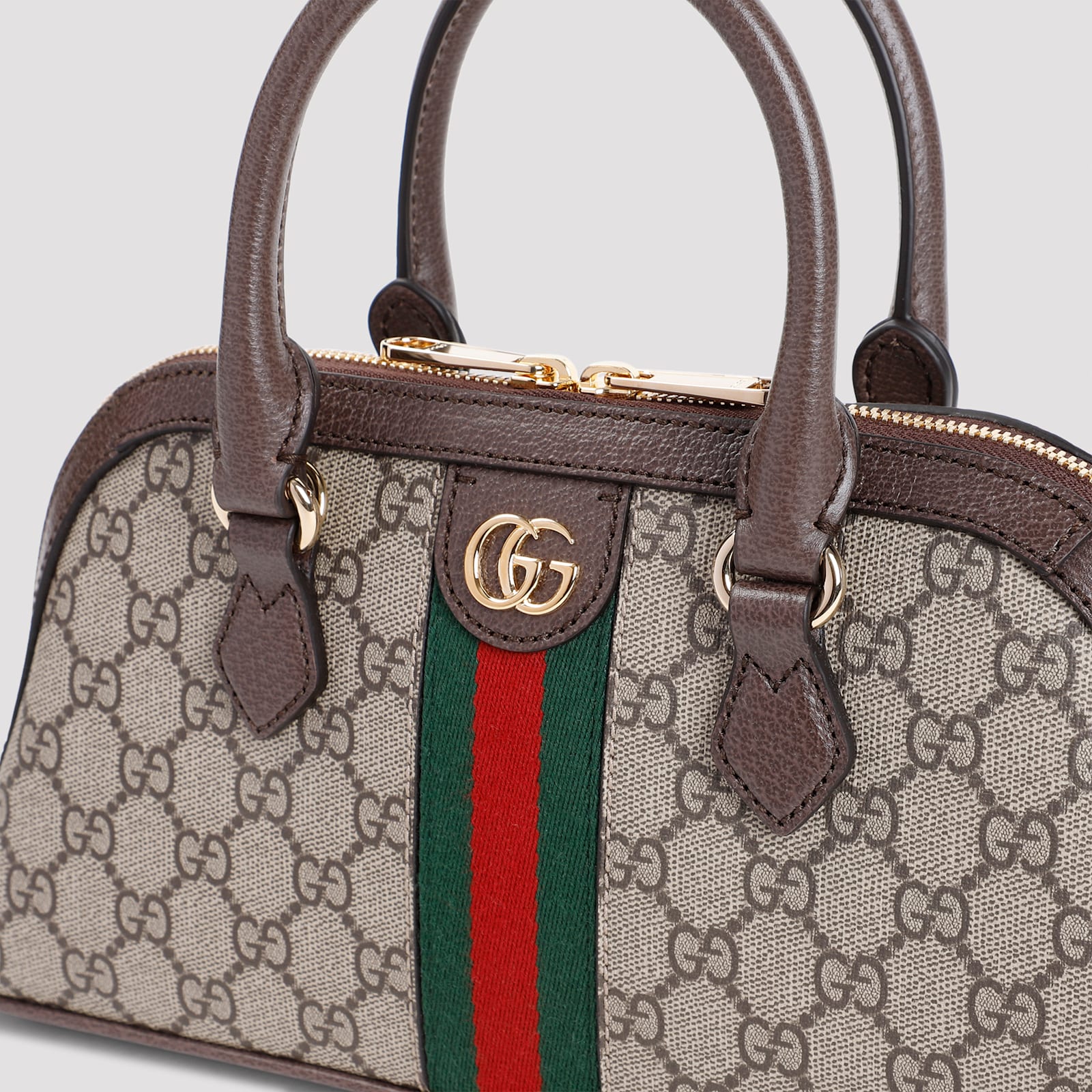 Shop Gucci Top Handle Ophidia Handbag In B.eb N.acero