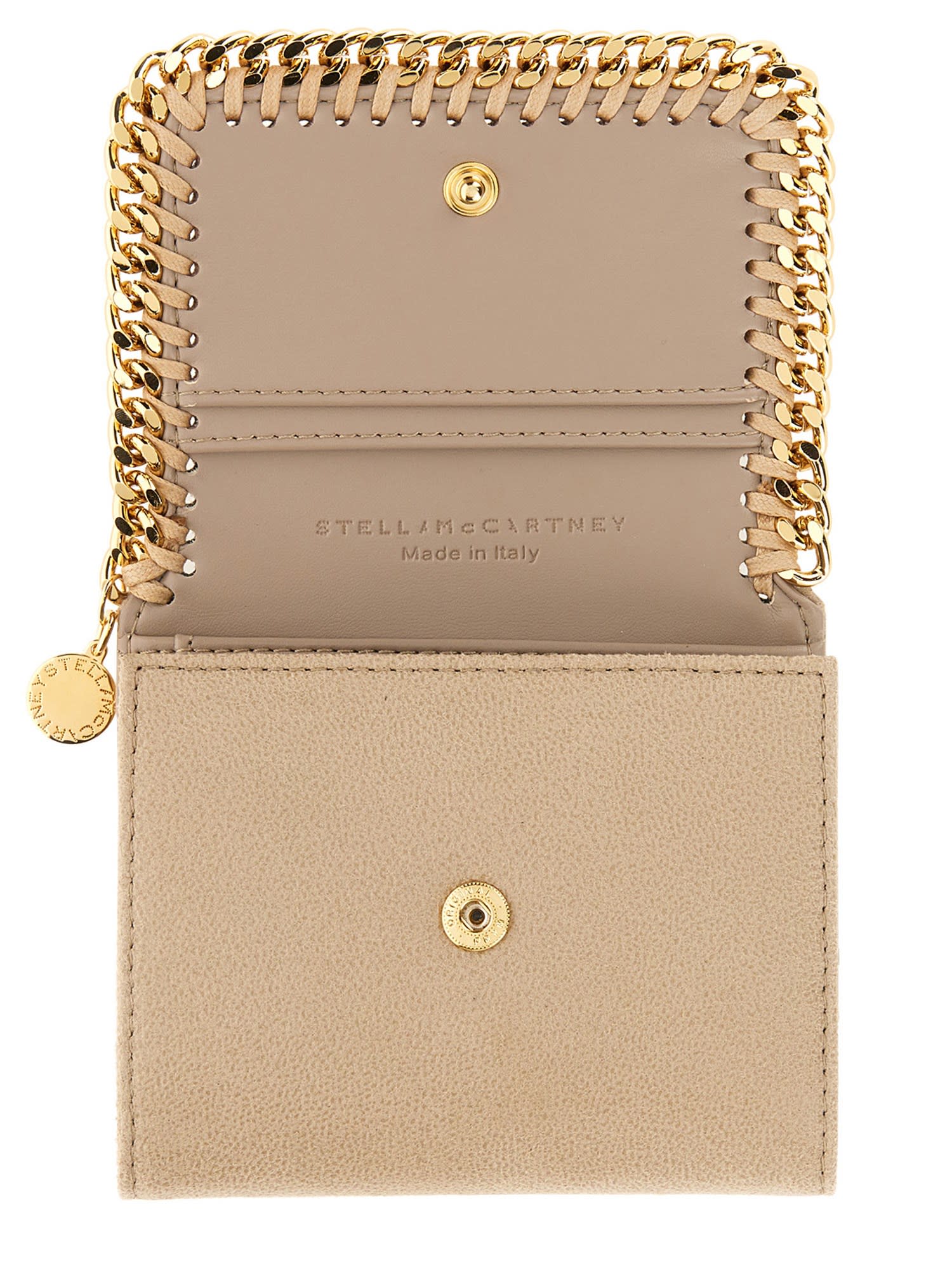 Stella Mccartney Small Flap Wallet In Nude & Neutrals