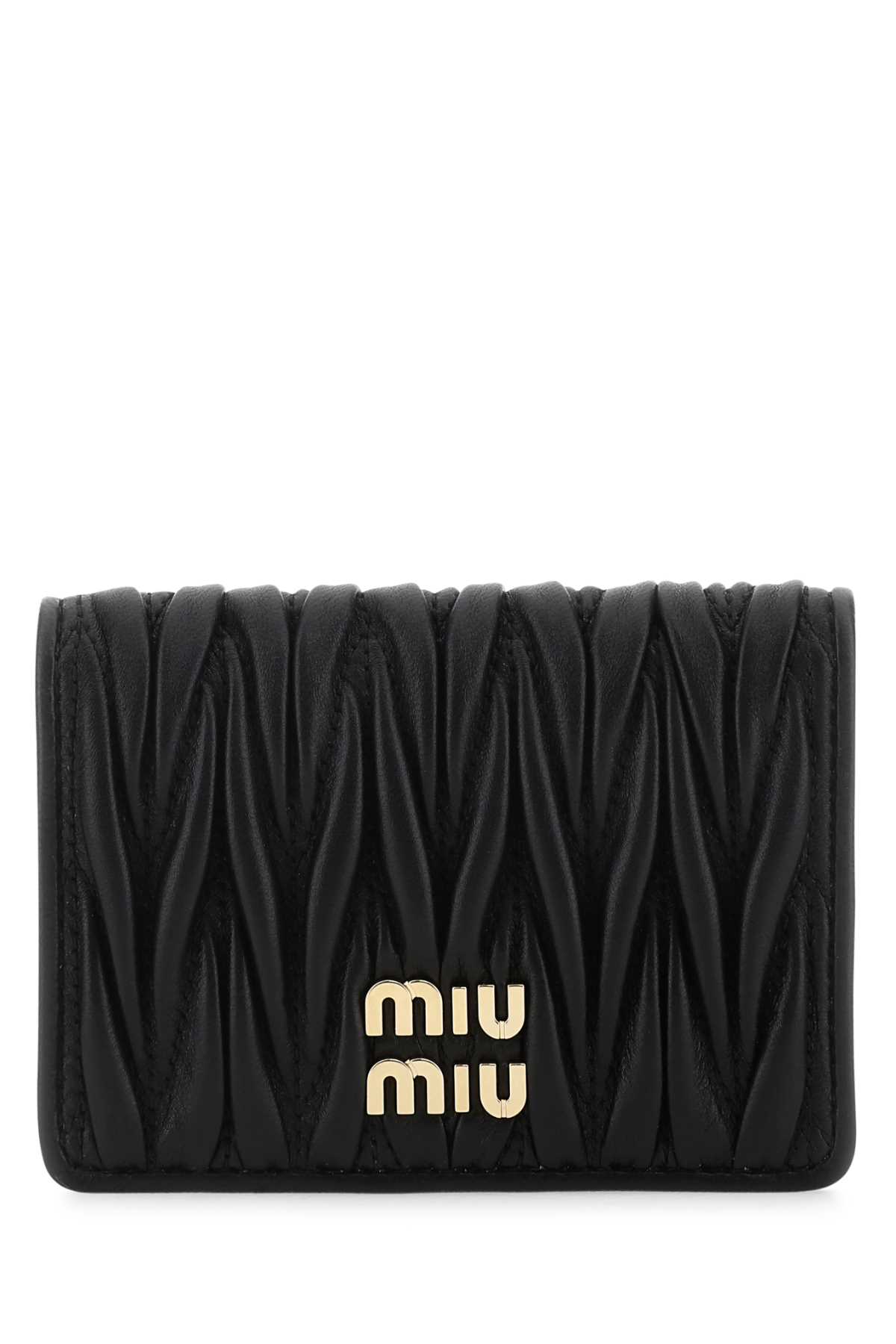 Shop Miu Miu Black Leather Card Holder