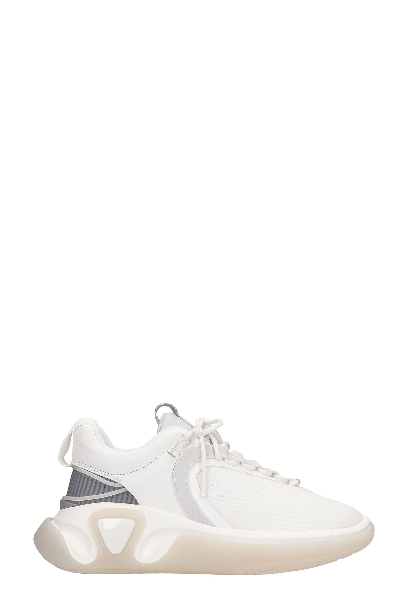 Balmain B-runner Sneakers In White Leather