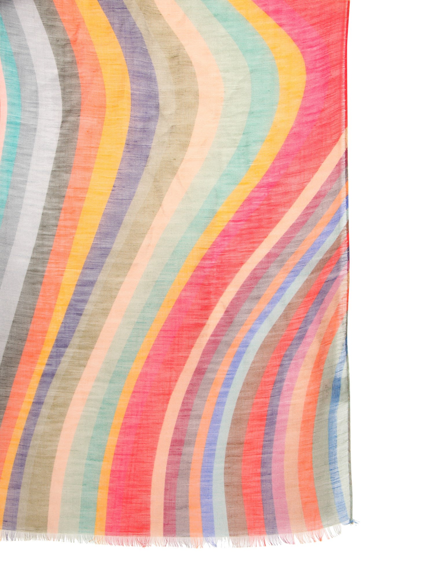 Shop Paul Smith Swirl Print Scarf In Multicolour