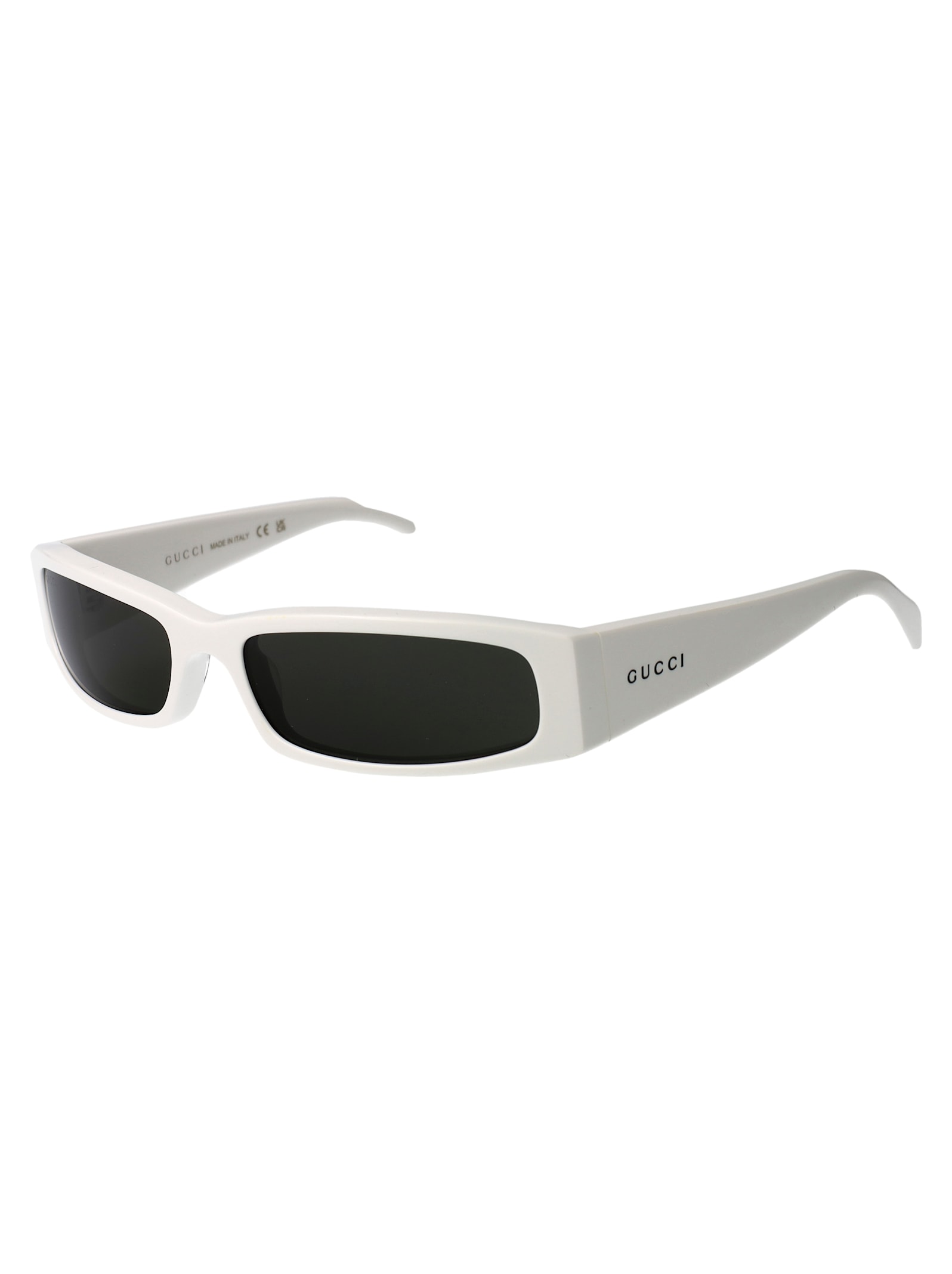 Gucci Eyewear Rectangular Frame Sunglasses In White-white-grey