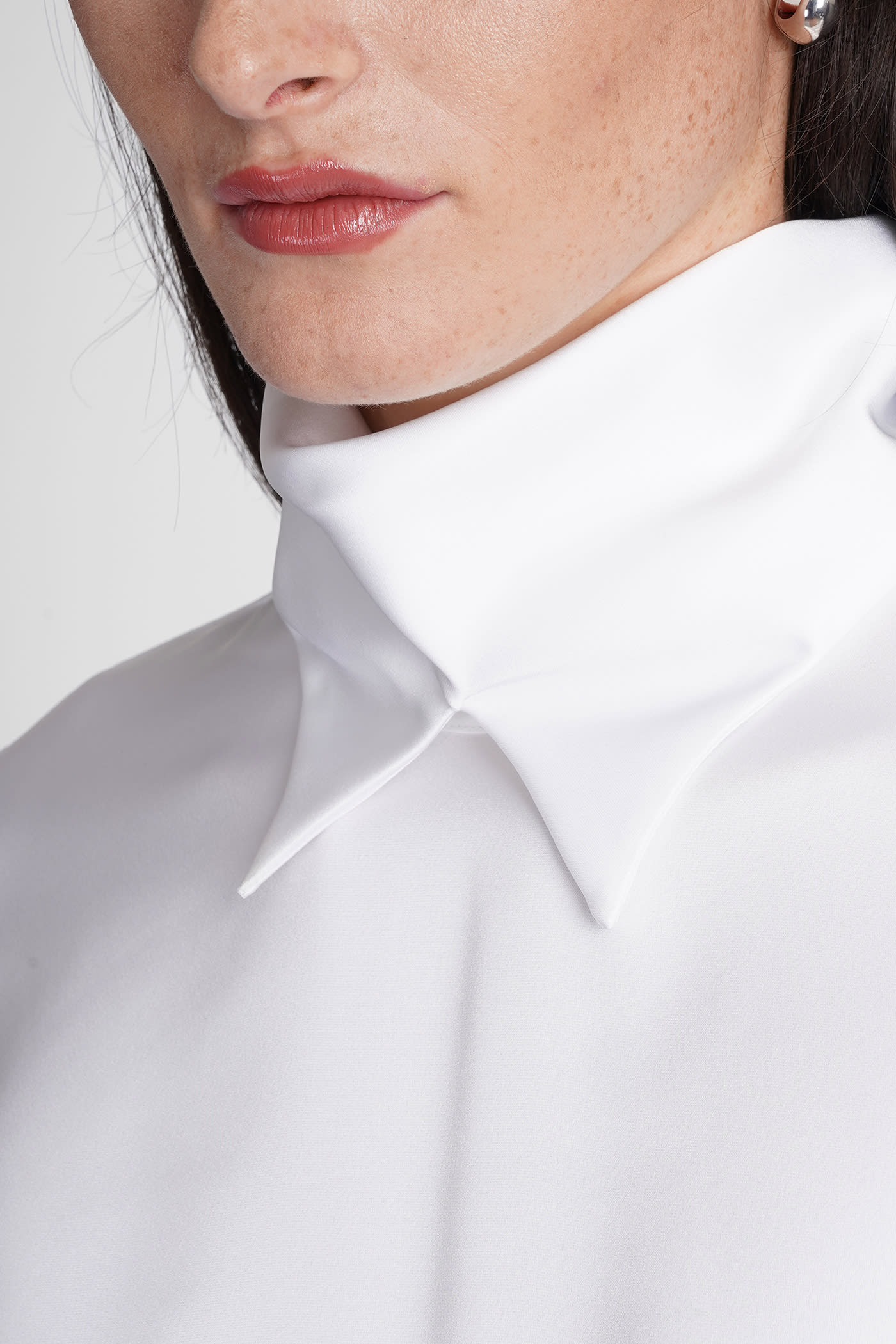 Emporio Armani Shirt In White Polyester In Bianco Seta