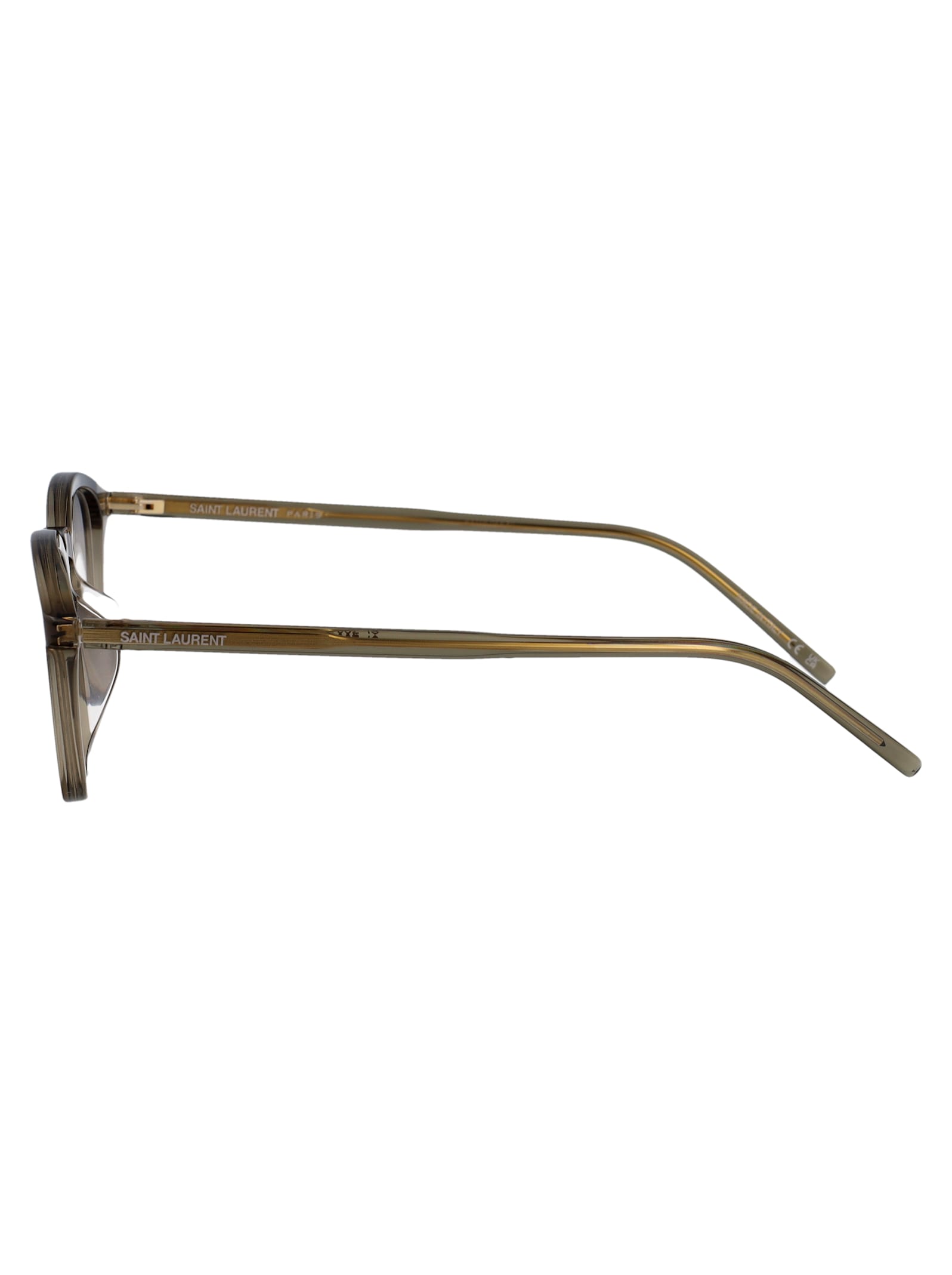 Saint Laurent Brown-brown-transparent Acetate Glasses In Brown-brown-transparent
