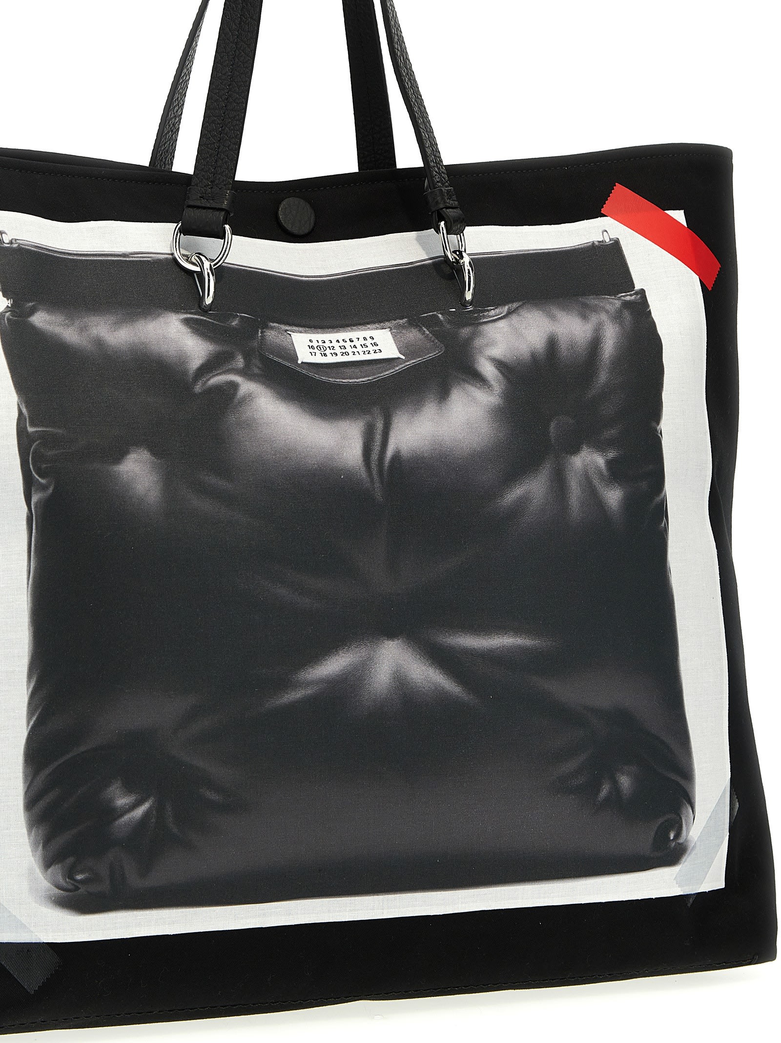 Shop Maison Margiela Trompe Loeil 5ac Classique Medium Handbag In Black