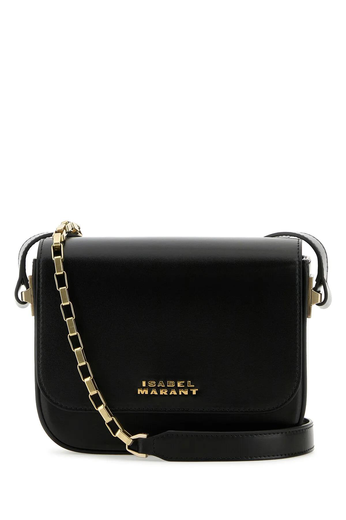 Shop Isabel Marant Black Leather Small Lizza Crossbody Bag