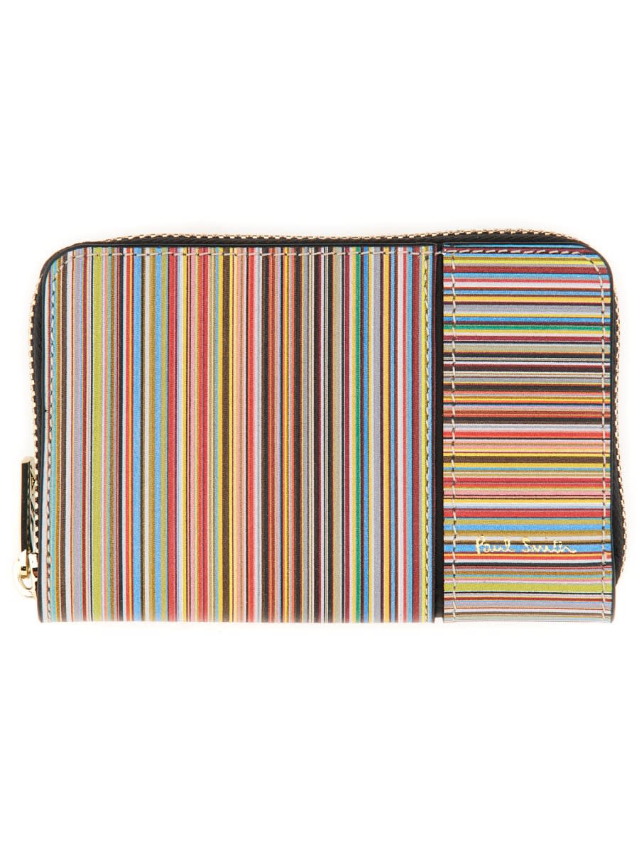 Shop Paul Smith Leather Wallet In Multicolour