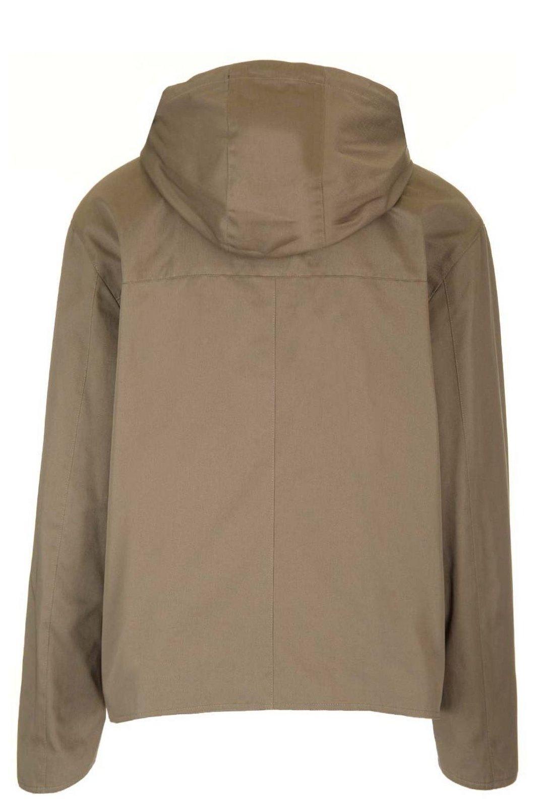 Loewe Hooded Jacket In Khaki Brown
