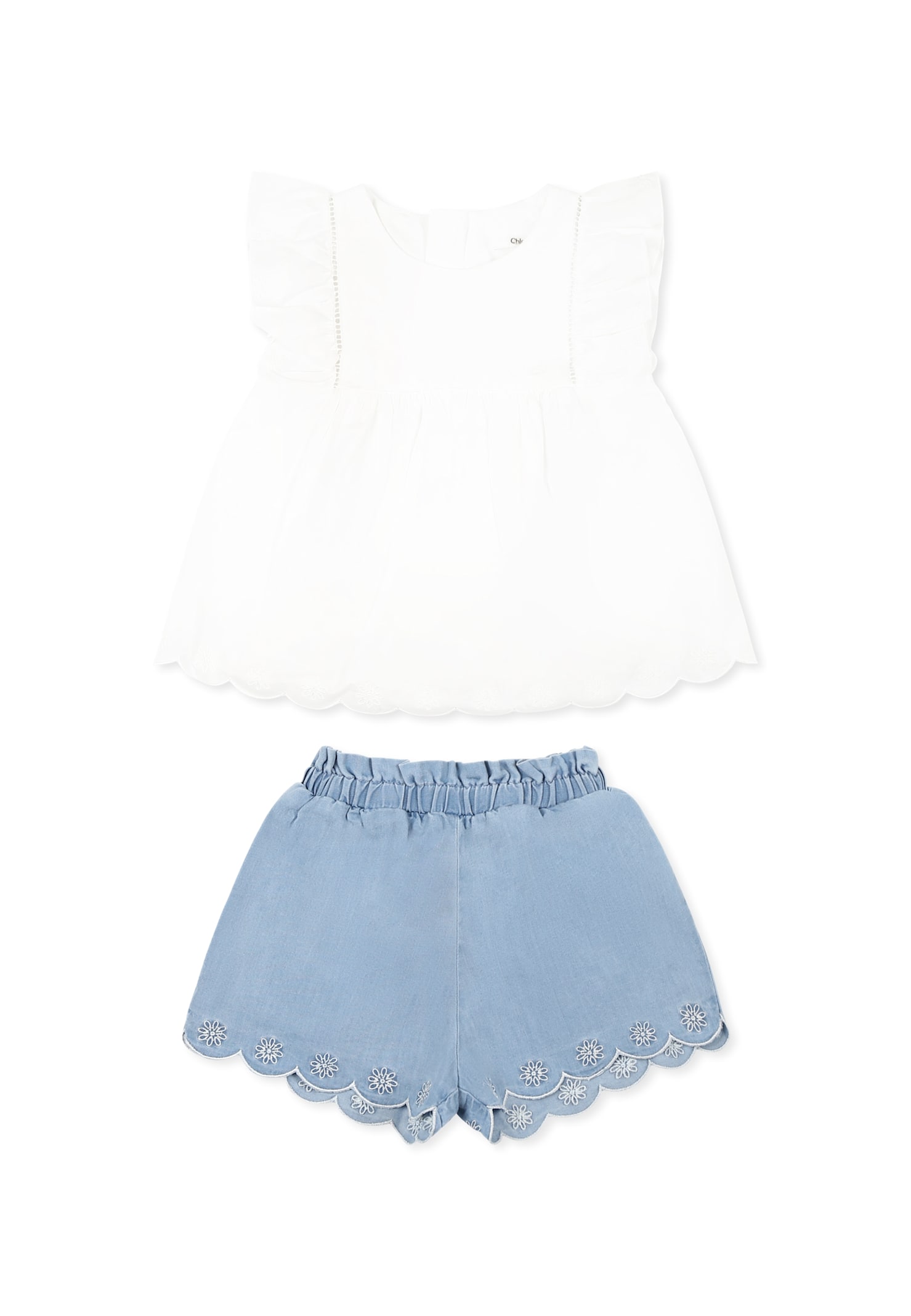 Chloé Multicolor Suit For Baby Girl With Flowers In Multicolor