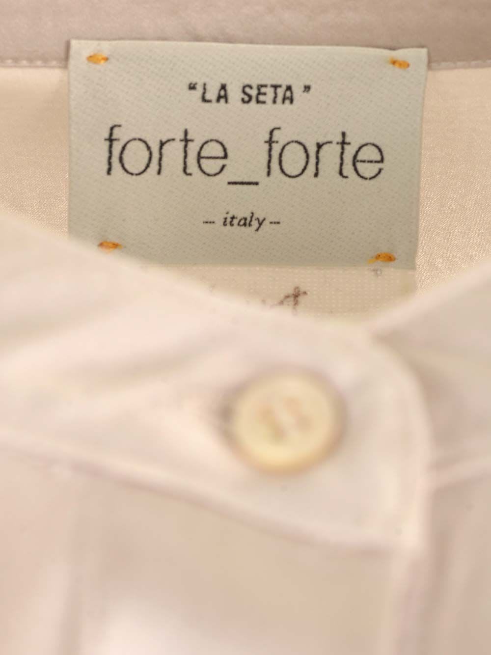 Shop Forte Forte Stretch Heavy Satin Silk Collar Shirt Perla In Rose