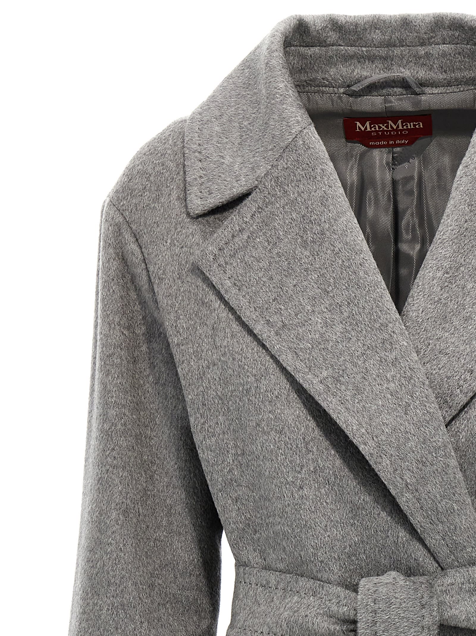Max Mara Pazzo Coat In Gray